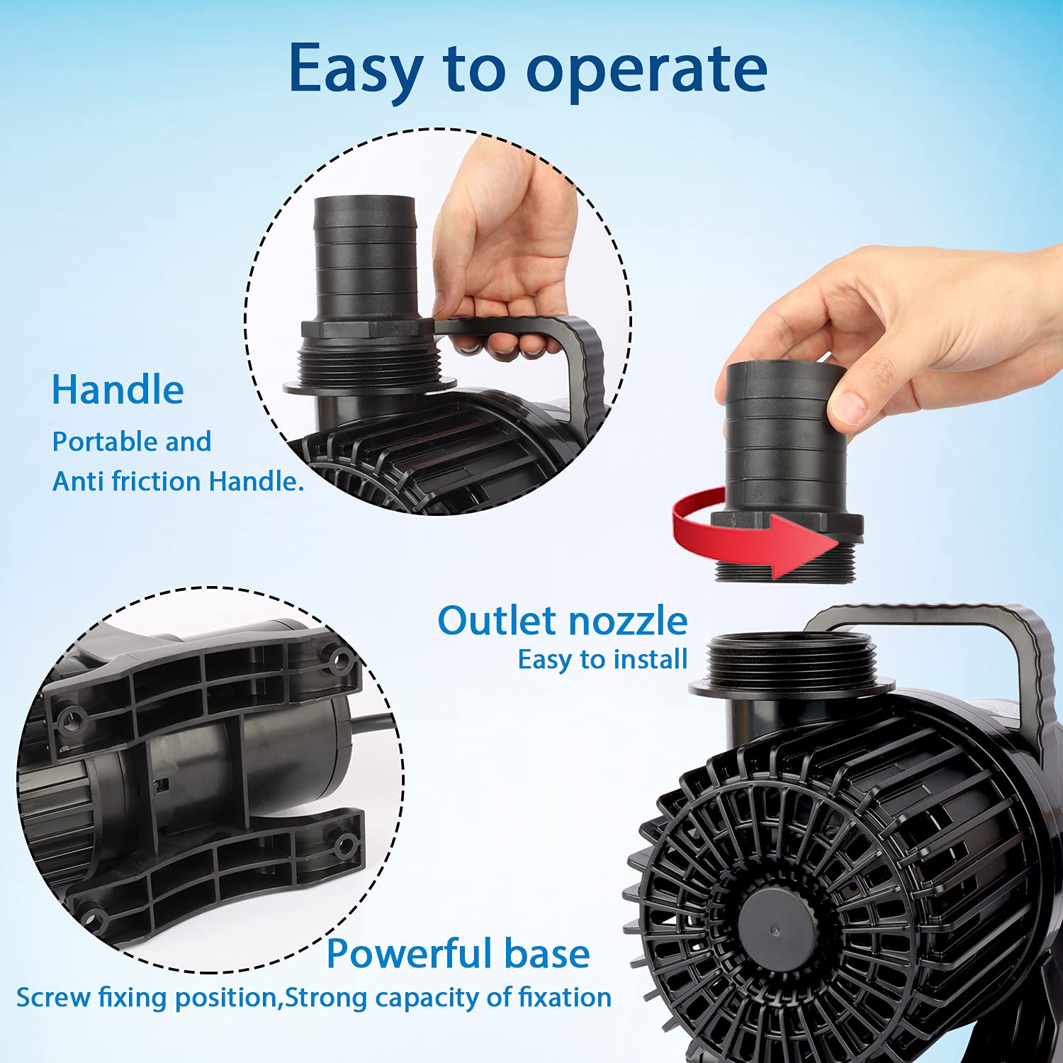 Waterrebirth (4000Gph-230W,Ul Listed) High Flow Submersible Water Pump - Pond Pump - Submersible Pump - Water Fountain Pump - Aq