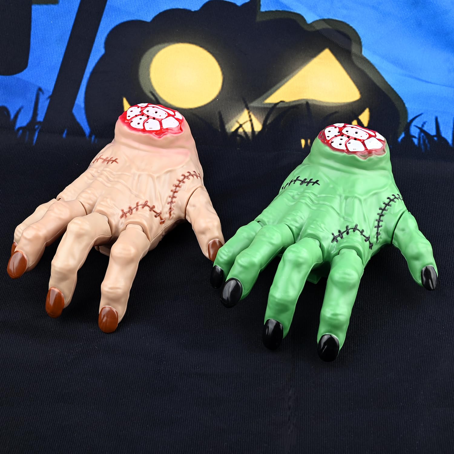 QNGCOLRCY Halloween Animatronic Crawling Thing Hand - Sound-Activated Creepy Motion & Effects for Haunted House, Wednesday Costu