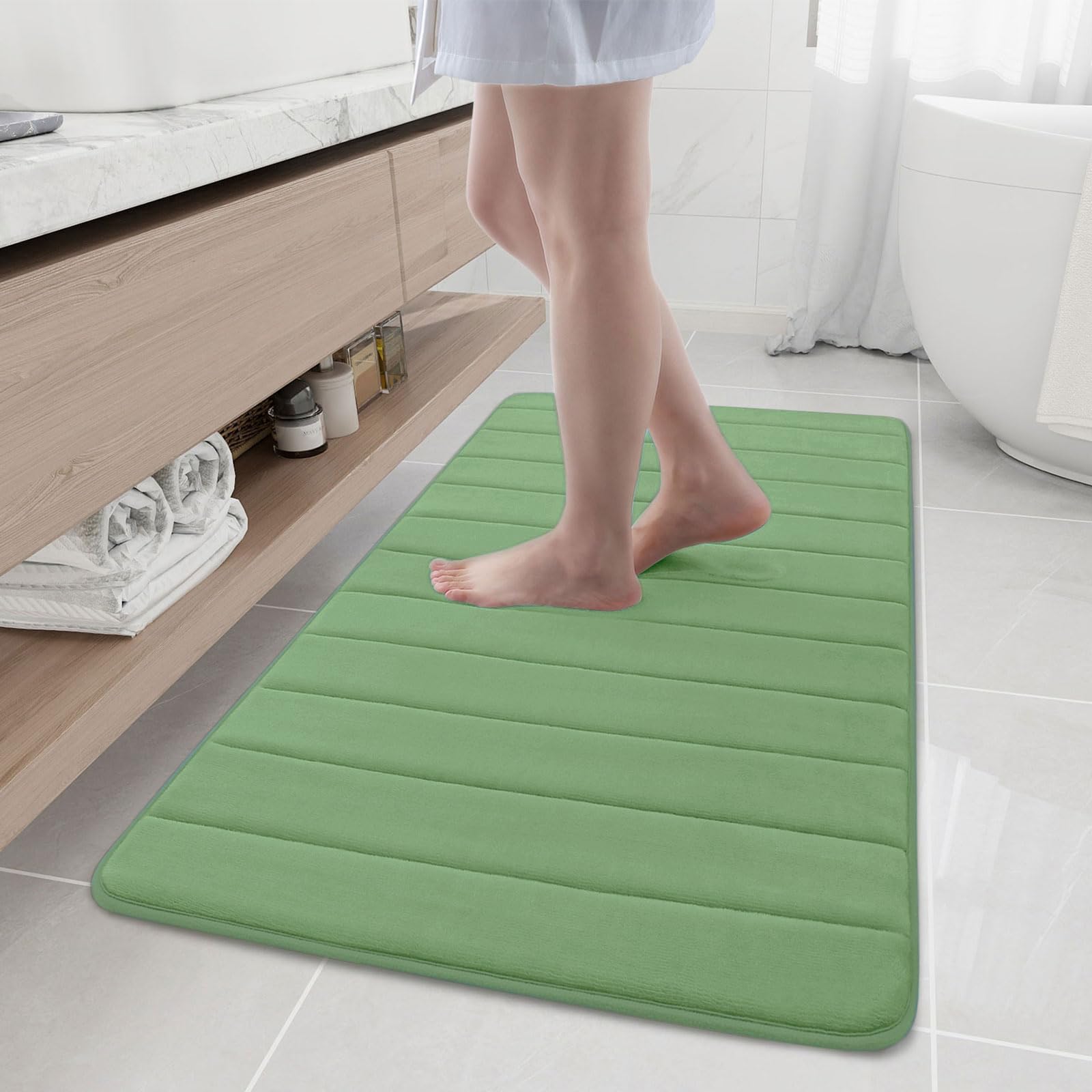 Buganda Memory Foam Bath Mat, 47 x 24, Ultra Soft and Non-Slip Bathroom Rugs, Water Absorbent and Machine Washable Bath Rug Runn