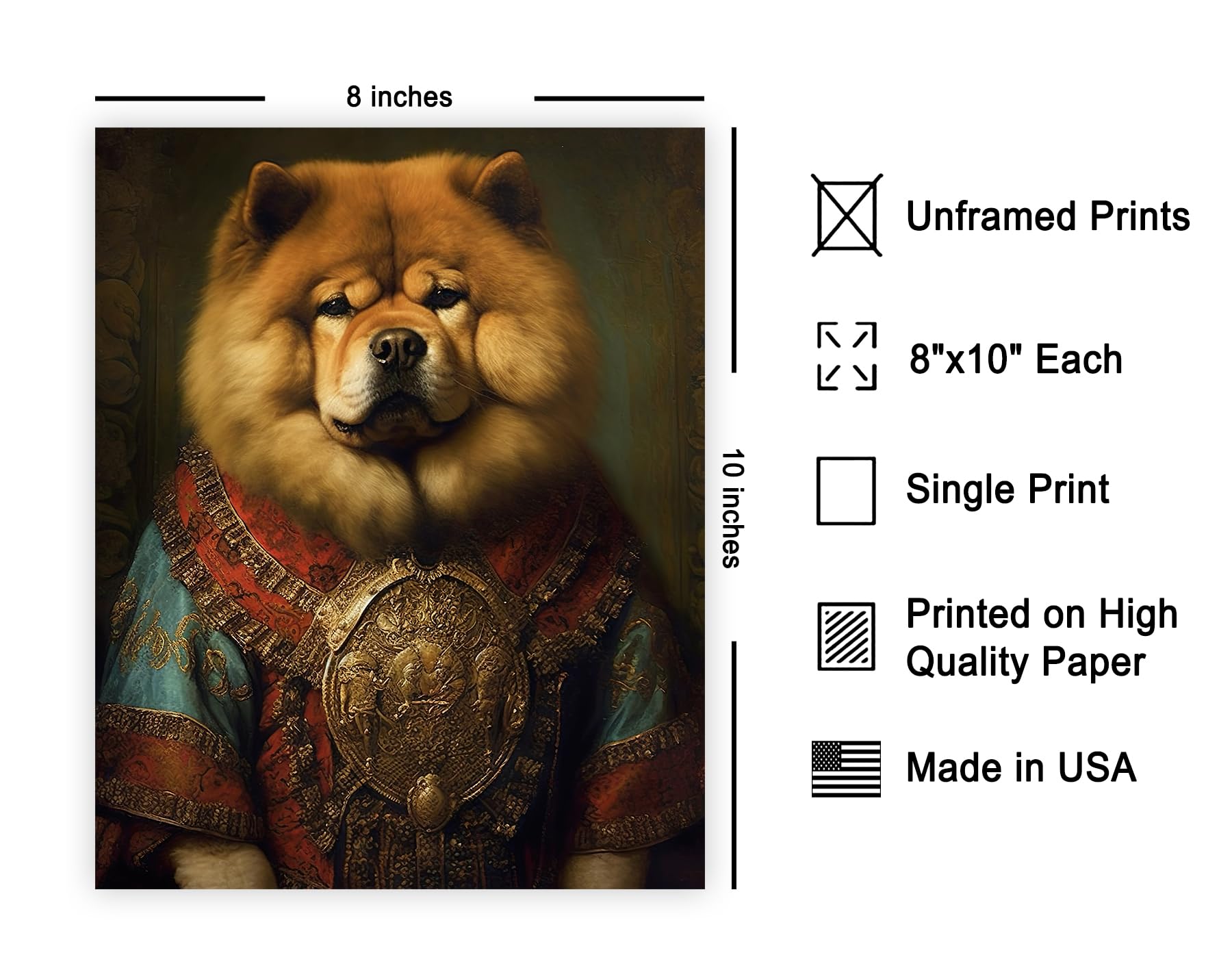 Poster Master Aristocratic Chow Chow Poster - Dog Print - Renaissance Art - Dog Breed Art - Gift For Him, Her & Animal Lover - F