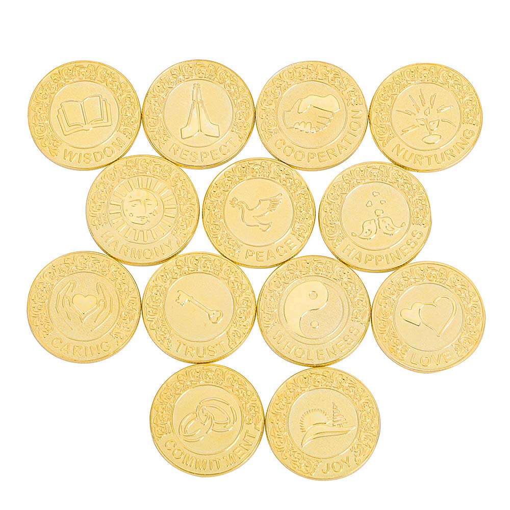 TINGKU Gold Wedding Unity Coins Set Arras de Boda Wedding Ceremony Accessories Arrhae Coin with Book Collection Box - English