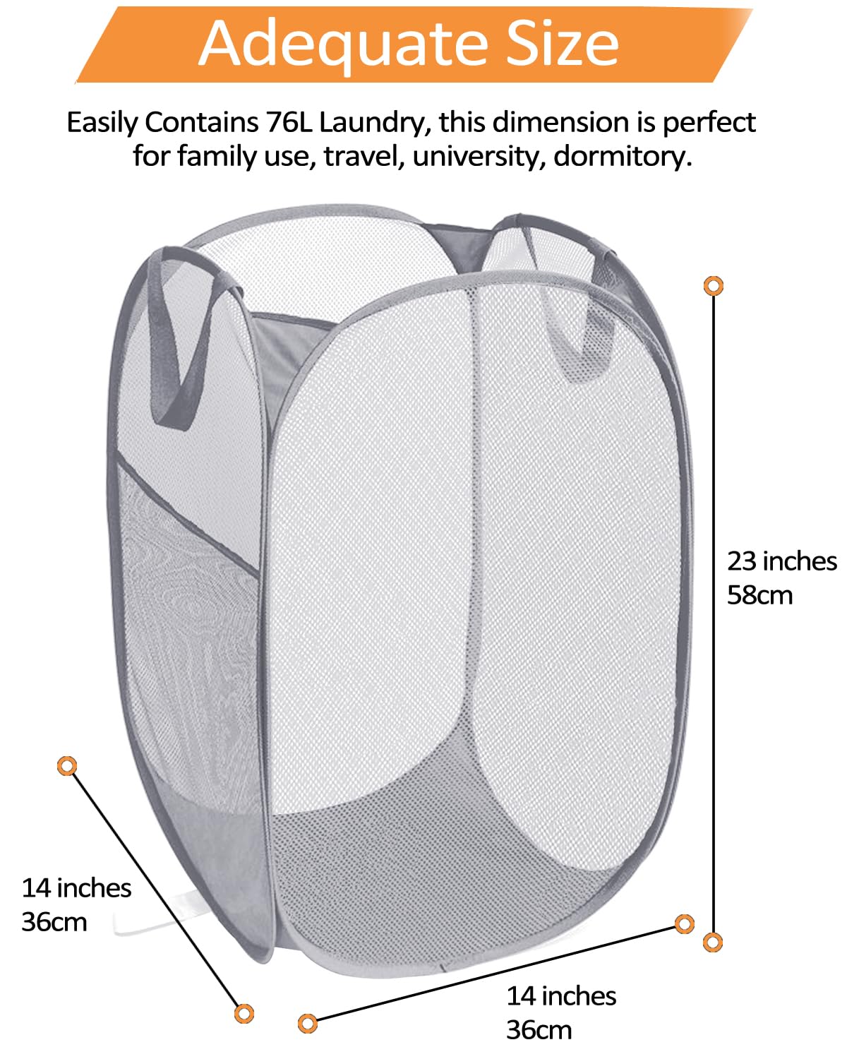 Durable Collapsible Laundry Baskets, Foldable Laundry Hamper With Side Pocket, Tear-Resistant Clothes Hampers For Bathroom, Laun