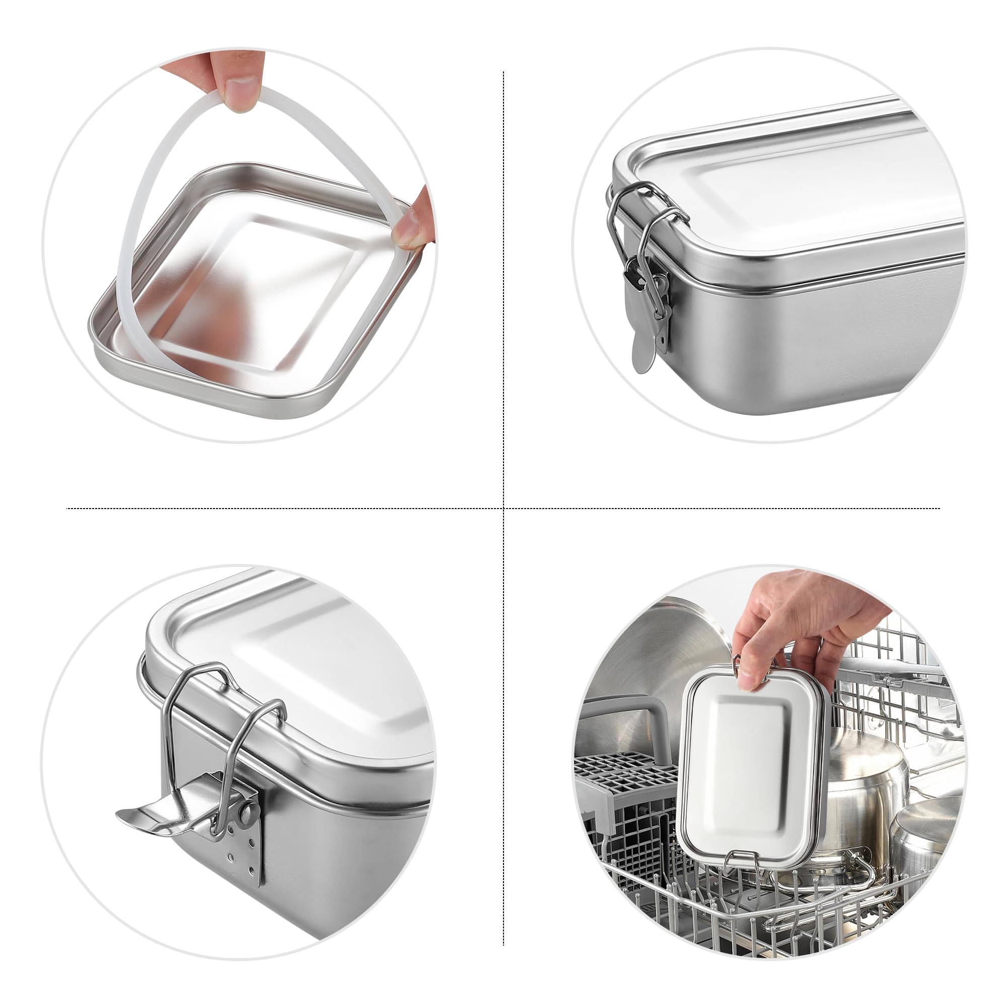 Befoy Small Stainless Steel Food Storage Containers Set | Reusable Metal Lunch Snack Boxes Food Prep Container With Lids Freezer