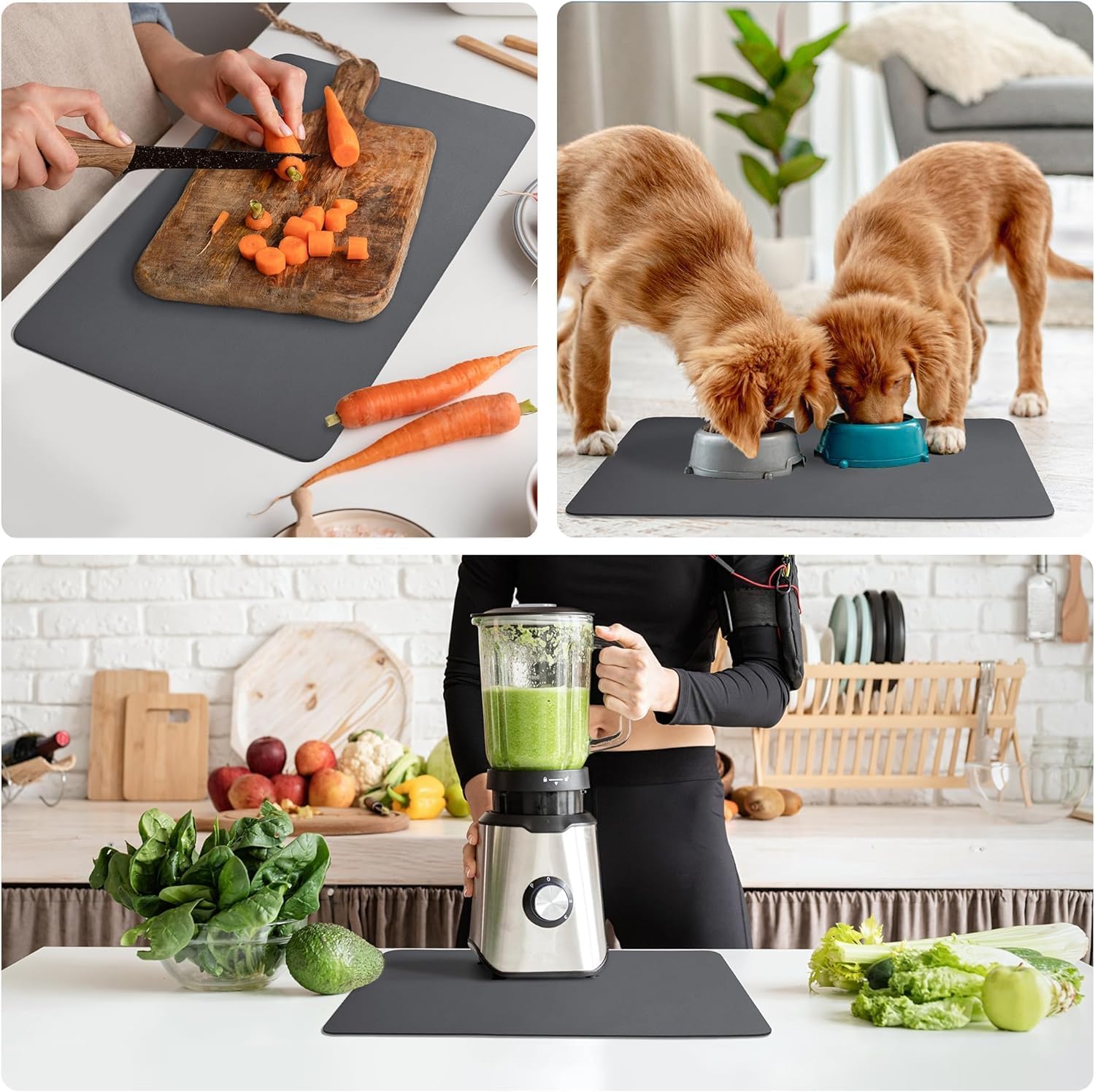 Whitoplus Kitchen Utensil Dish Drying Mat | Quick Dry Water Absorbent | Extra-Large Drying Mats For Kitchenware | Super Draining