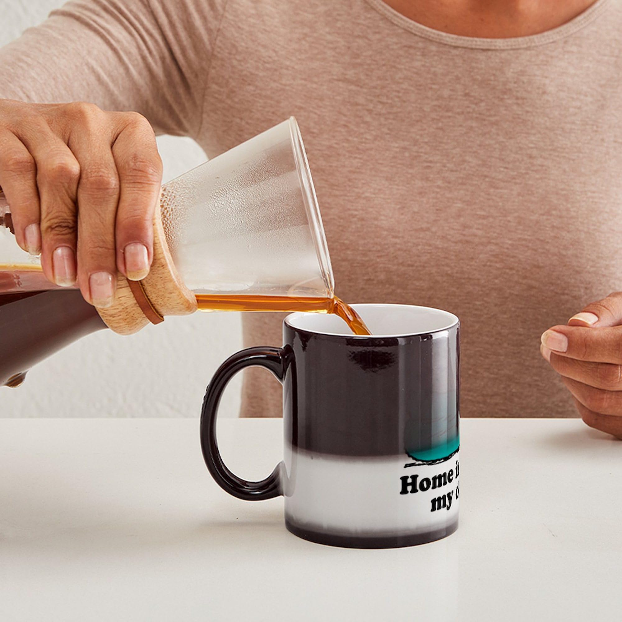 Cafepress Snoopy Home Is Where My Dog Is Ceramic Magic Mug Coffee, Tea Cup 11 Oz