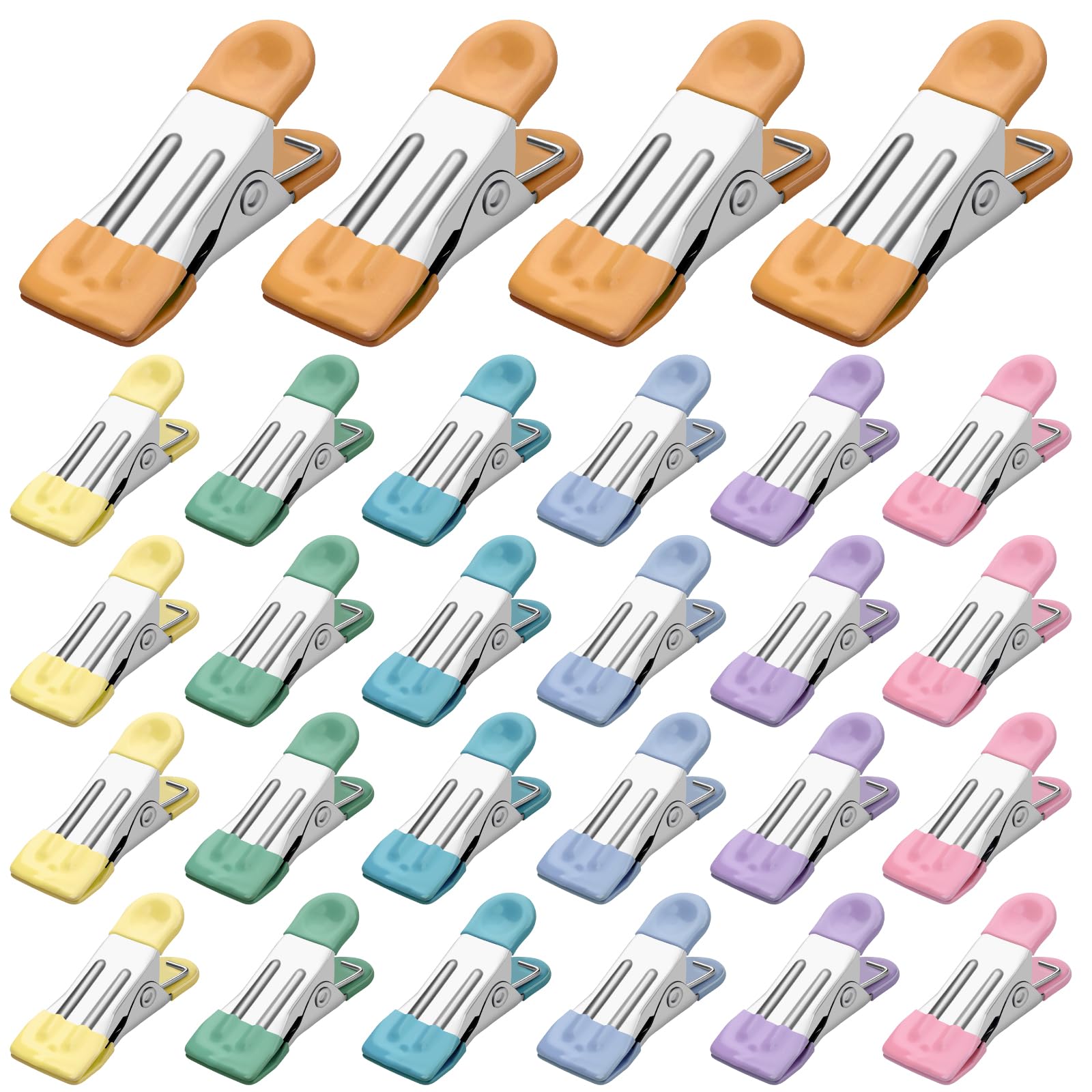 Tinfol Clothes Pins, 28 Pack Clothes Pins For Hanging Clothes, Colored Chip Clips, Clothes Pins Heavy Duty Outdoor, Stainless St