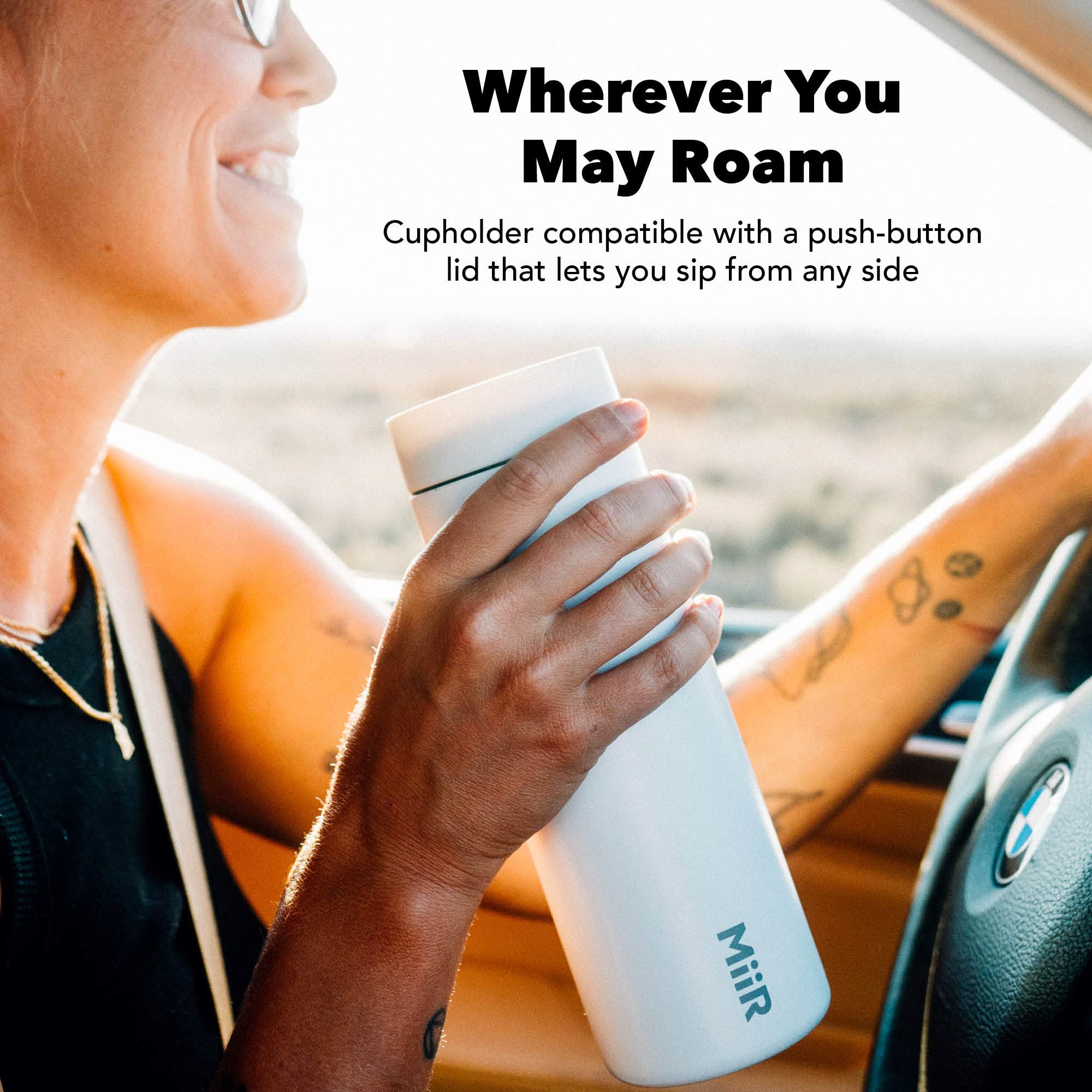 MiiR 360 Traveler Tumbler - Stainless Steel, 16 Oz, Tidal Blue, Double-Wall Vacuum Insulated, Leakproof Lid for Hot & Cold Drinks