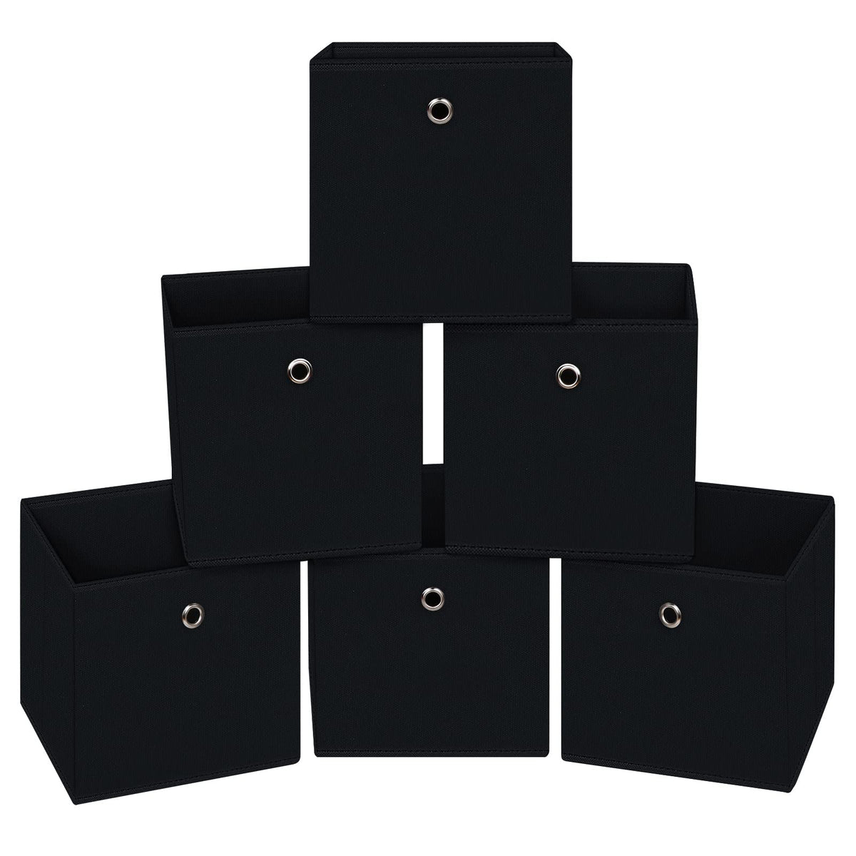 Nieenjoy Black Foldable Storage Cubes Bins ,11 Inch Cloth Storage Cube Fabric Storage Box Cubes Organizer Baskets With Dual Hand