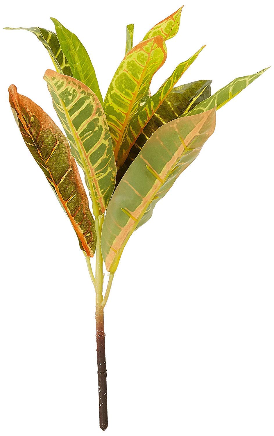 Fourwalls Artificial Croton Plant Stems for Home Decoration (35 cm, Set of 3, no Pot)