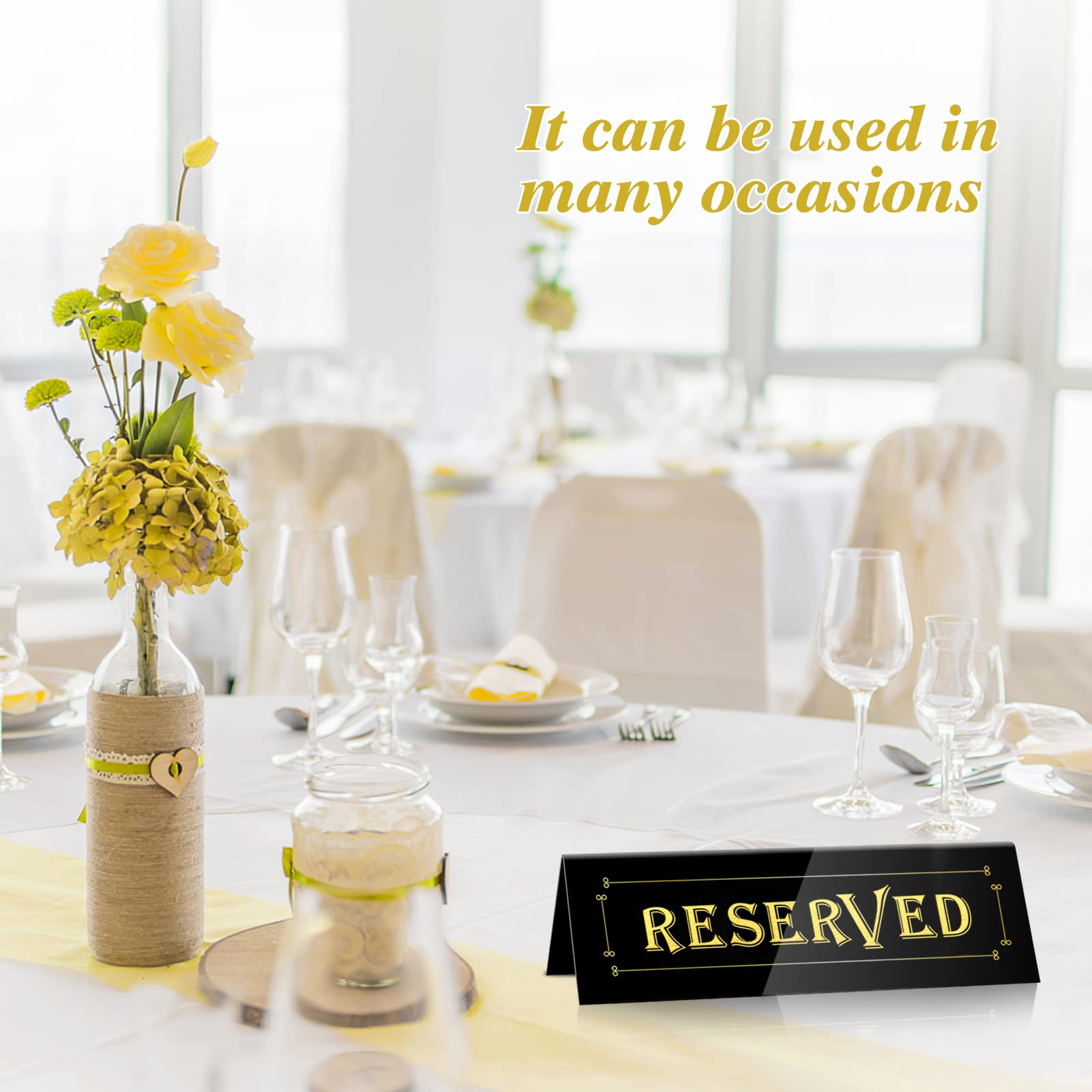 Wathfkcu 20Pcs Reserved Table Signs Acrylic Reserved Table Tent Signs,Reservation Seat Signs For Wedding Restaurant Office Meeti