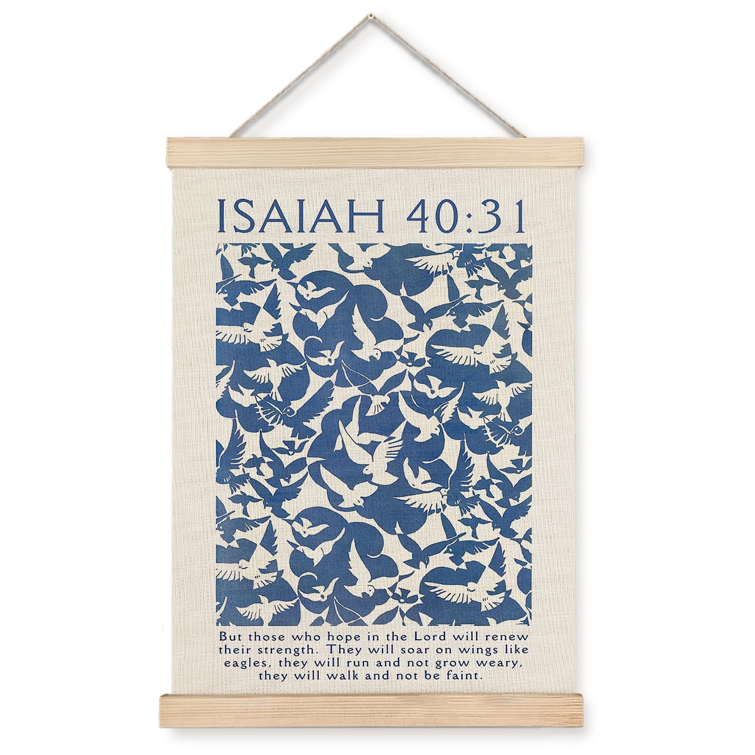 Supwhd Isaiah 40:31 Eagles Christian Wall Art With Wooden Poster Hanger, God Is Good Bible Verses Posters Wall Art Decor, Christ
