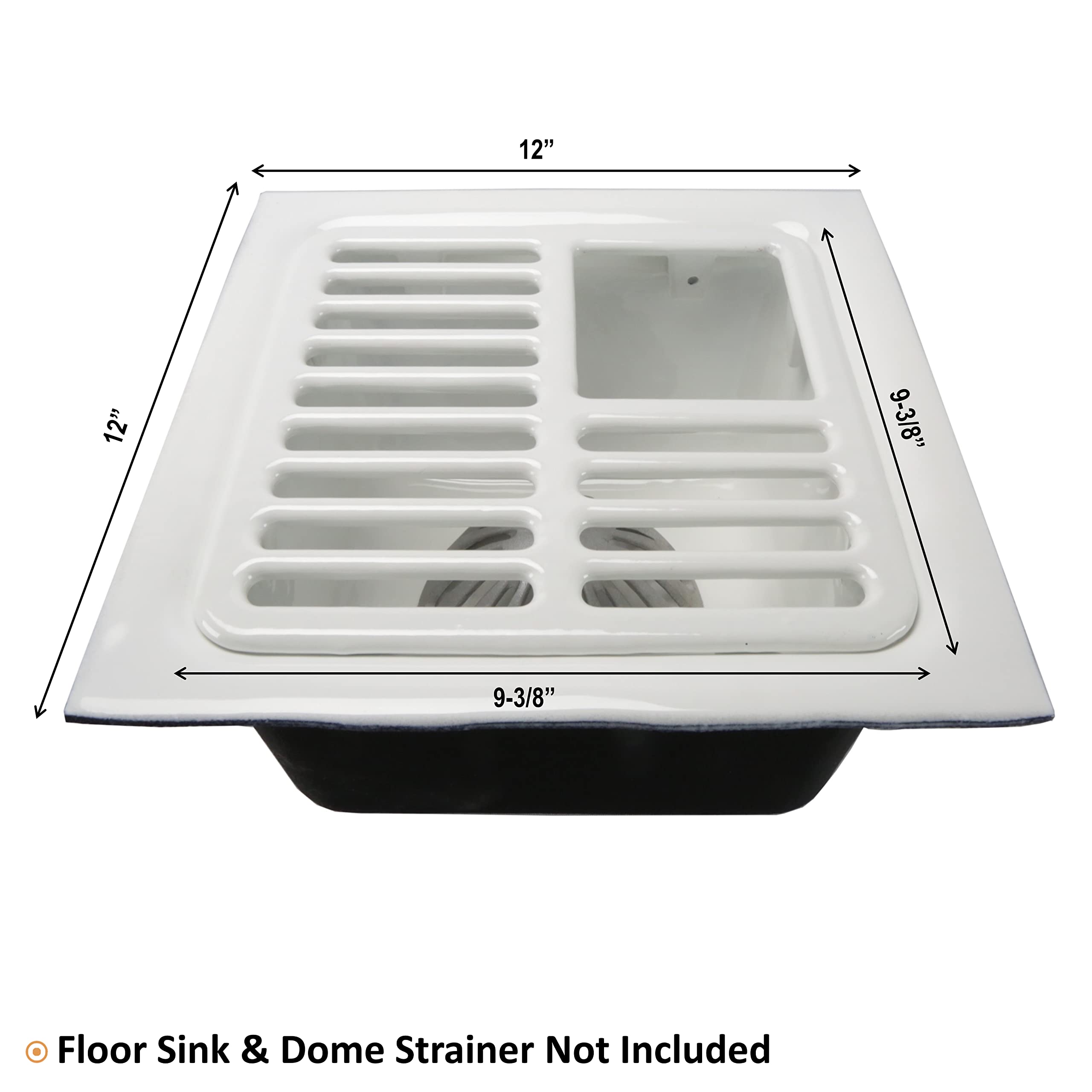 Gsw Cast Iron Porcelain Floor Sink Top Grate With Ceramic Surface Fs-T3/4, 9-?    X 9-?    X 1-    - Perfect For Restaurant, Bar