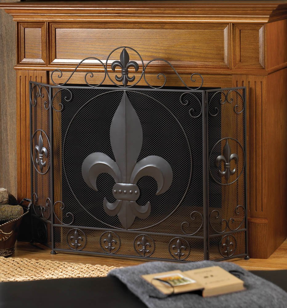 Zings & Thingz 57071349 French Flair Fireplace Screen, No Size, Black