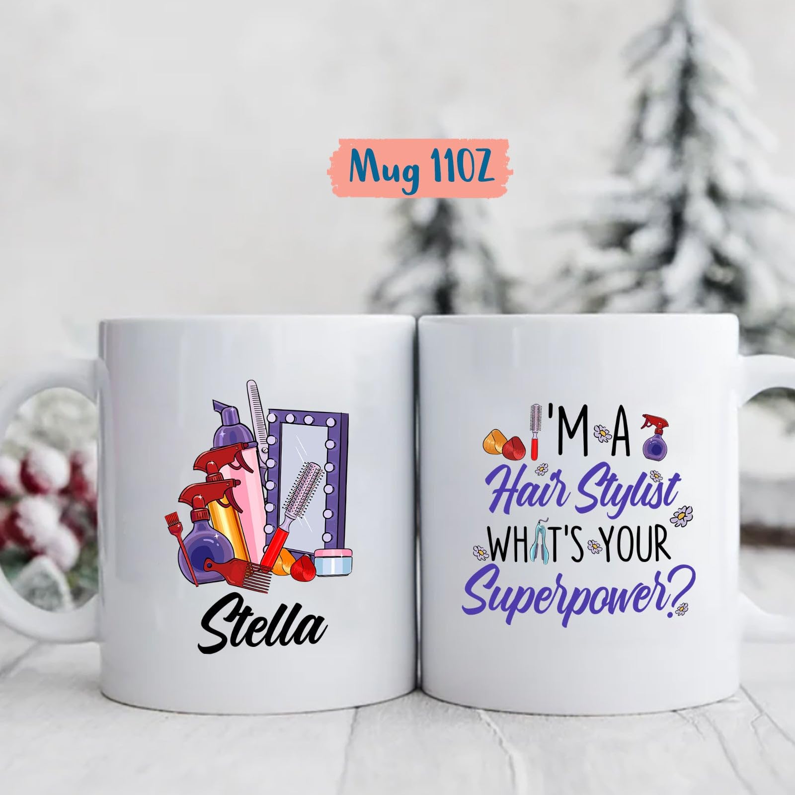 Hair Stylist Mug, Personalized I'm A Hair Stylist Coffee Mug, Custom Hairdresser Cups With Name, Hairstylist Tools Mugs, Hair De