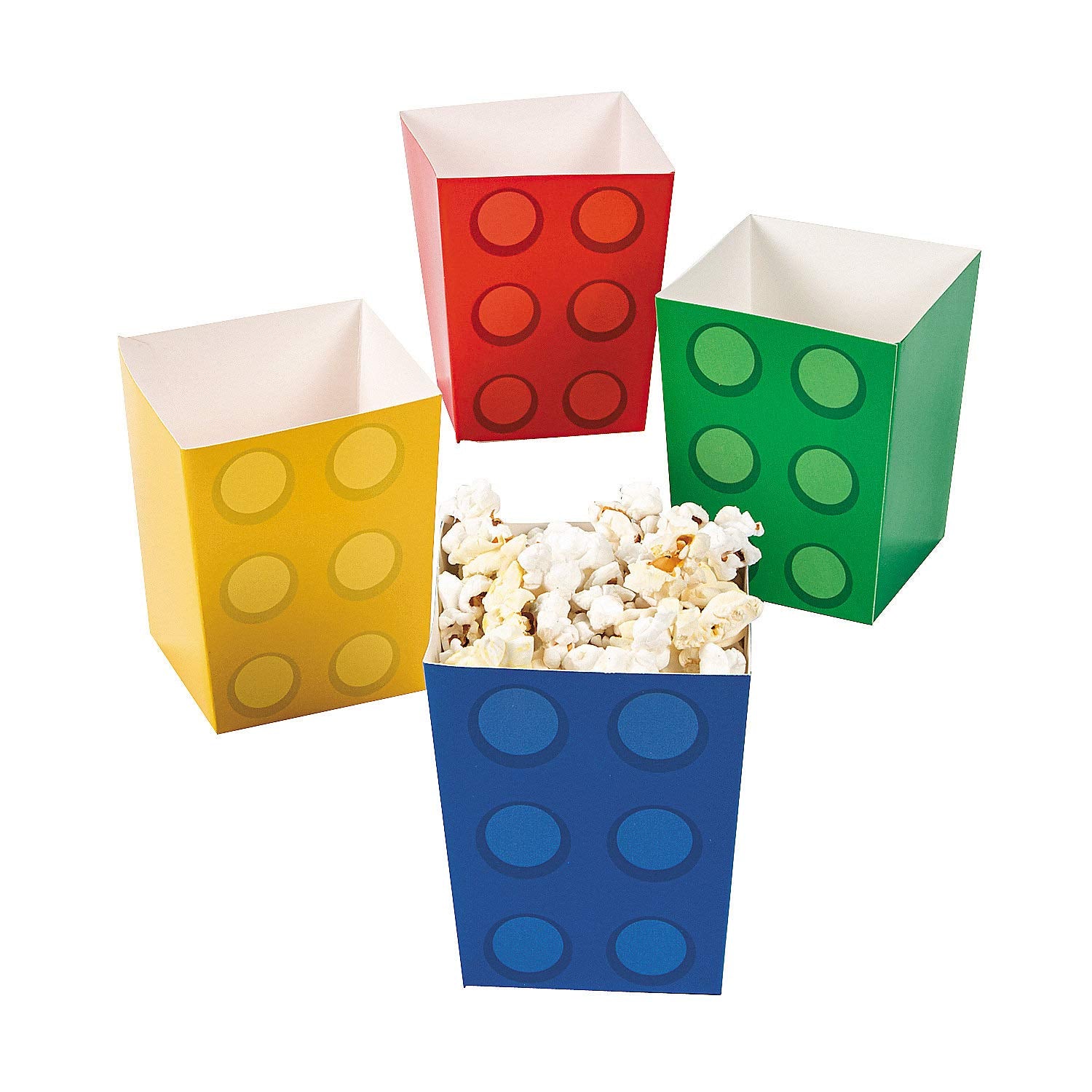Fun Express Block Party Popcorn Boxes (24Pc) For Birthday - Party Supplies - Containers & Boxes - Paper Boxes - Birthday - 24 Pi