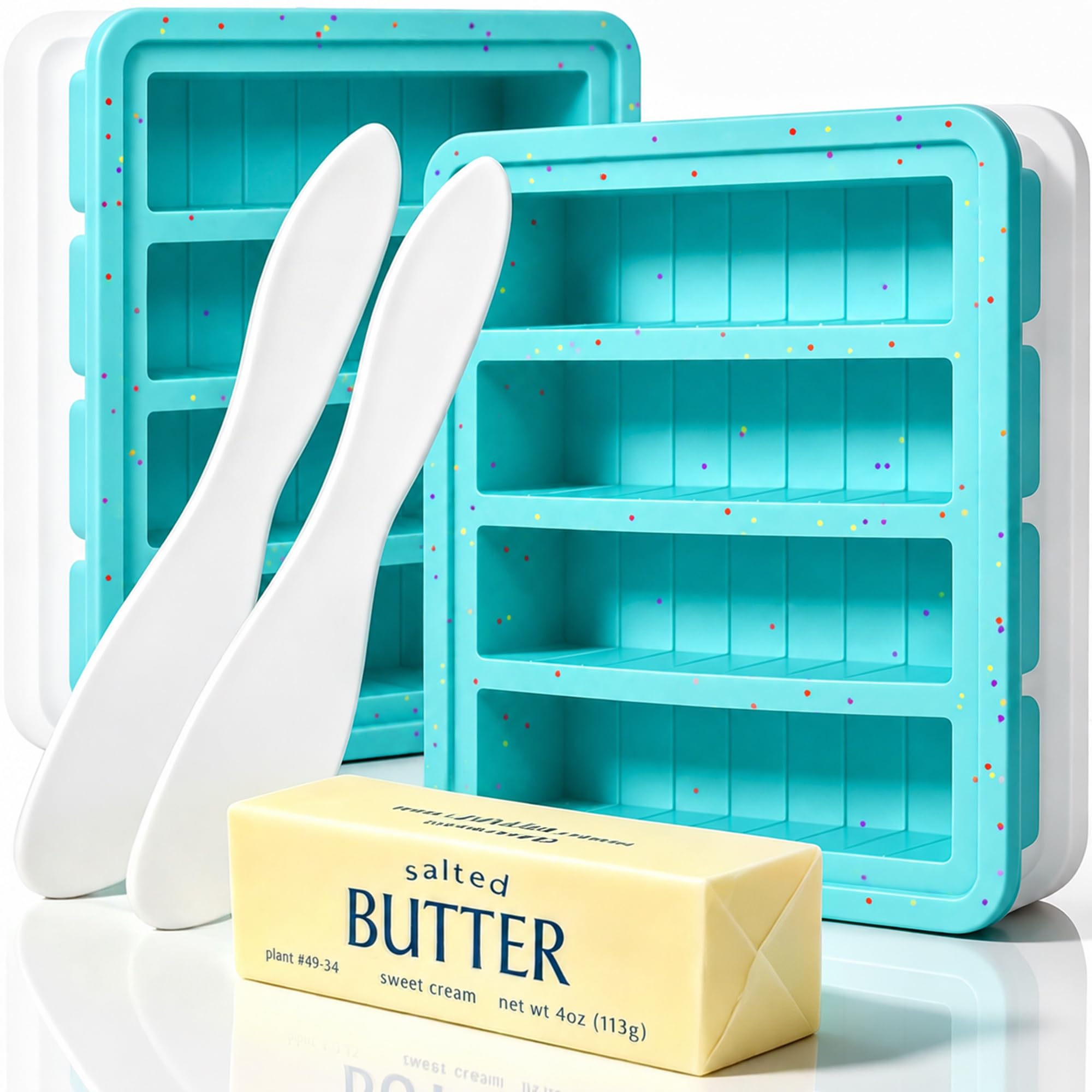 KASHME Butter Mold with Stainless Steel Frame & Spatula & Lid, Nonstick