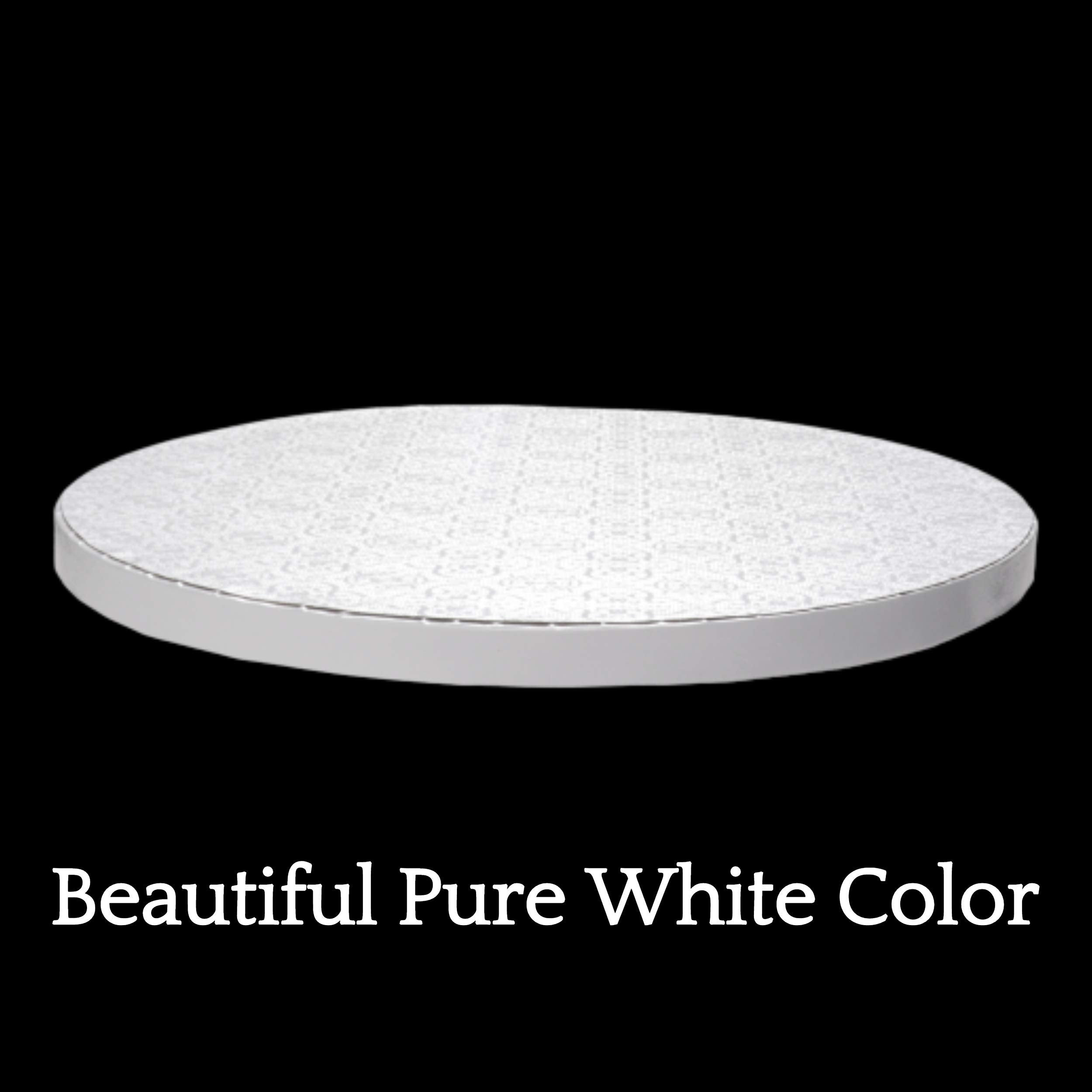 Ocreme Cake Board, White Round Cake Circles With Gorgeous Design, Sturdy & Durable 1/2    Thick Cake Drums, Round Cake Boards Wi