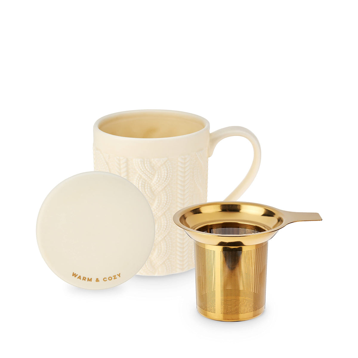 Pinky Up Annette Loose Leaf Tea Cup, Ceramic Travel Mug With Infuser And Lid, For Work, Office, Picnic, Camping, Outdoor Party,
