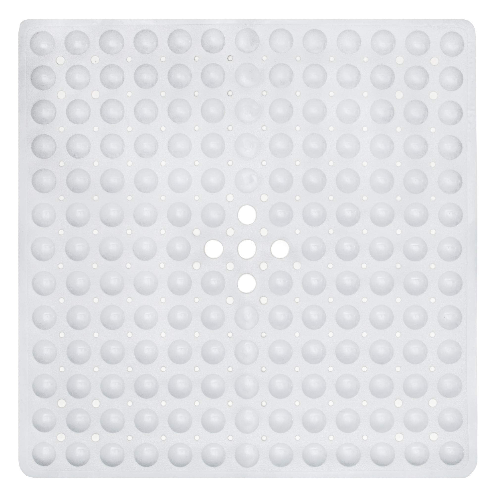 ENKOSI Square Shower Anti Slip Mat - Non Slip Shower Mat - Bath Mats for Shower Stall - Shower Mats for Showers Anti Slip - Shower Mat Square PVC Rubber Shower Mat - Inside Shower Mat (21x21 White)