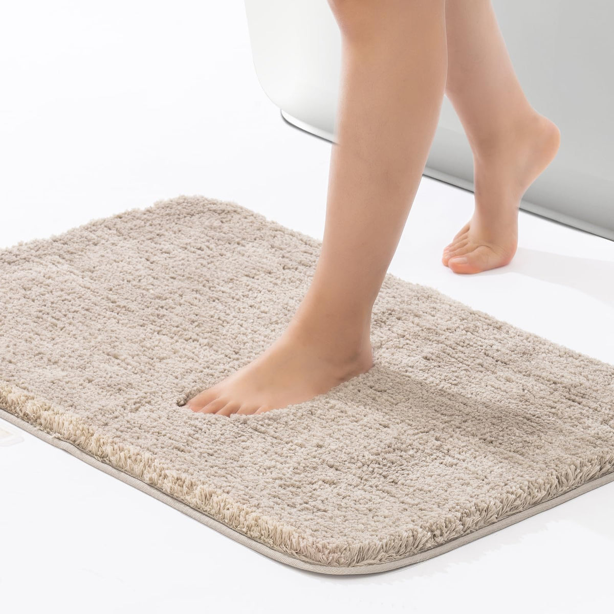 Rosmarus Shaggy Bath Rugs For Bathroom Non Slip 28'' X48'', Water Absorbent Extra Long Bath Mat, Soft Shower Mat For Bathroom Fl