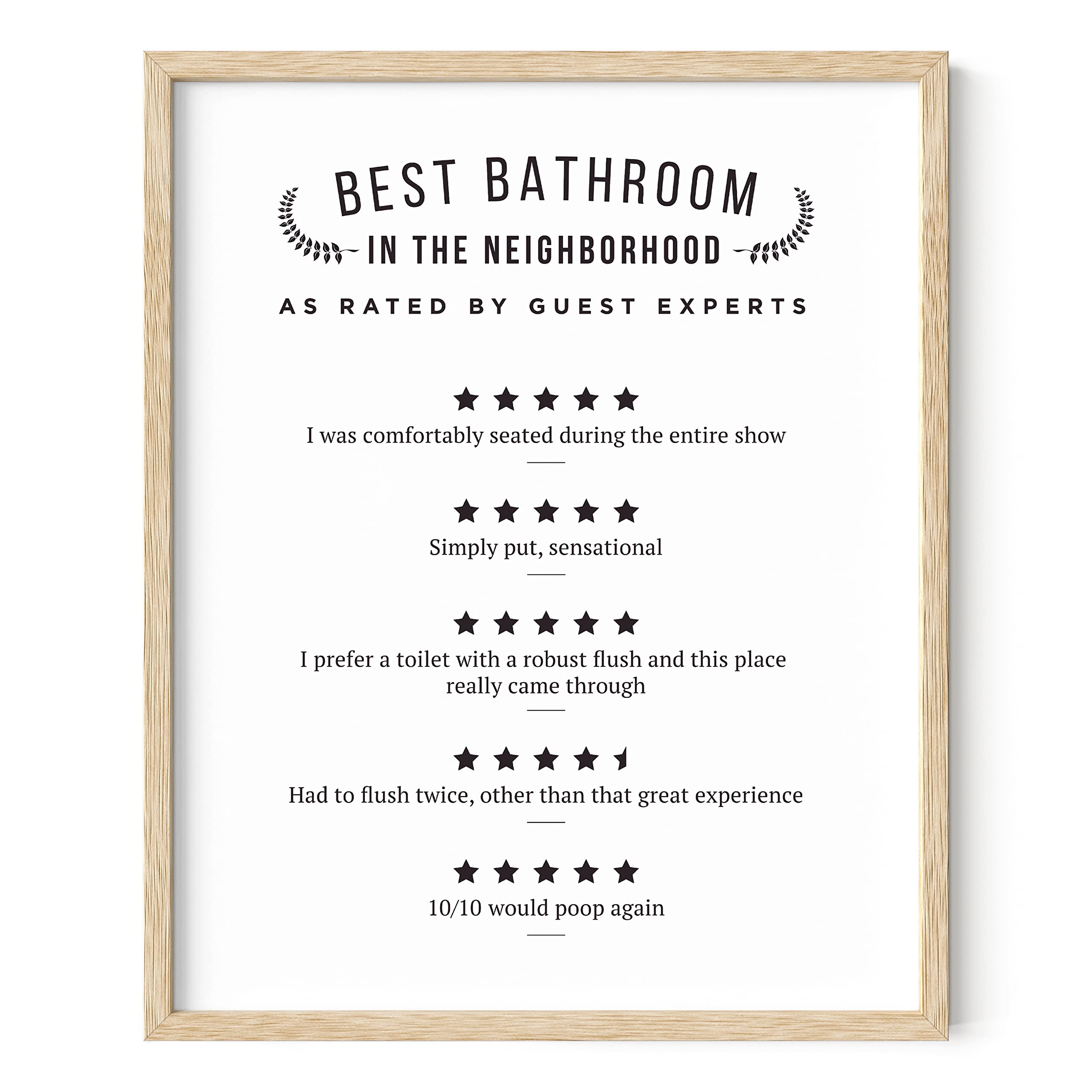 Haus And Hues Funny Bathroom Decor & Bathroom Print - Funny Bathroom Signs Decor, Funny Toilet Signs, Bathroom Review Sign, Woul
