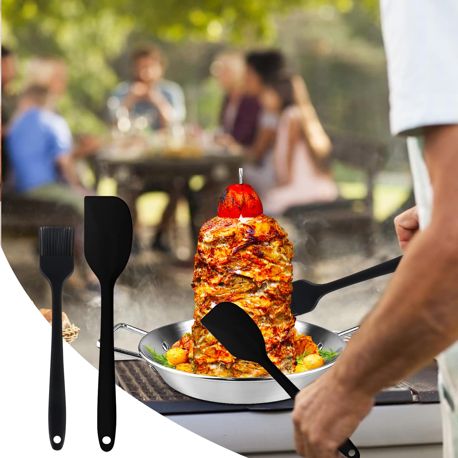 Al Pastor Skewer For Grill -Vertical Barbecue Stand Al Pastor, Kebabs, Shawarma, Gyros, With 10.5 Inch Base Plate And 3 Detachab