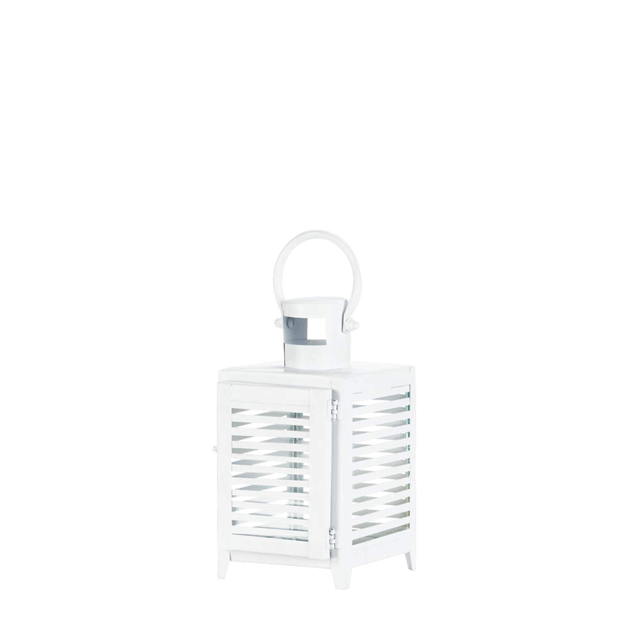 Zings & Thingz 57073856 Small Horizontal SLATS Lantern, White