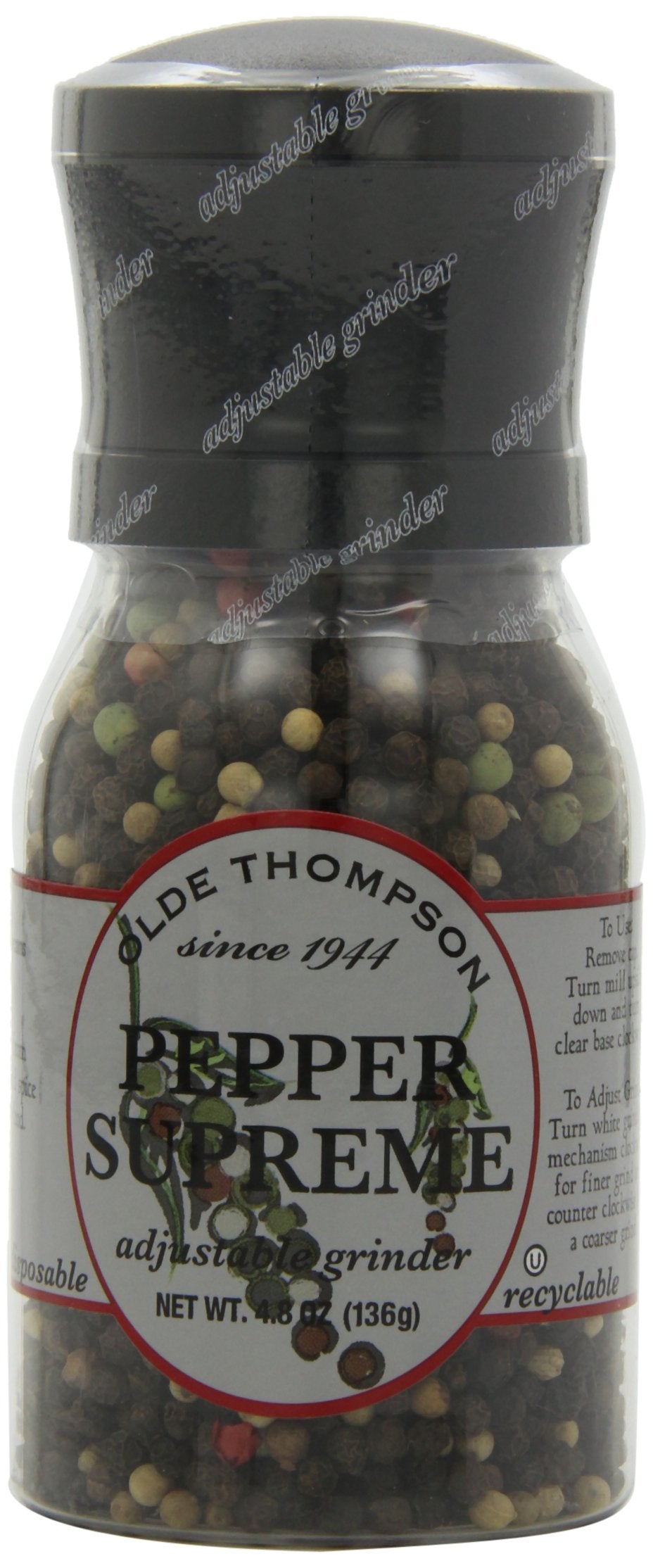 Olde Thompson Pepper Supreme Grinder, 4.8 Ounce