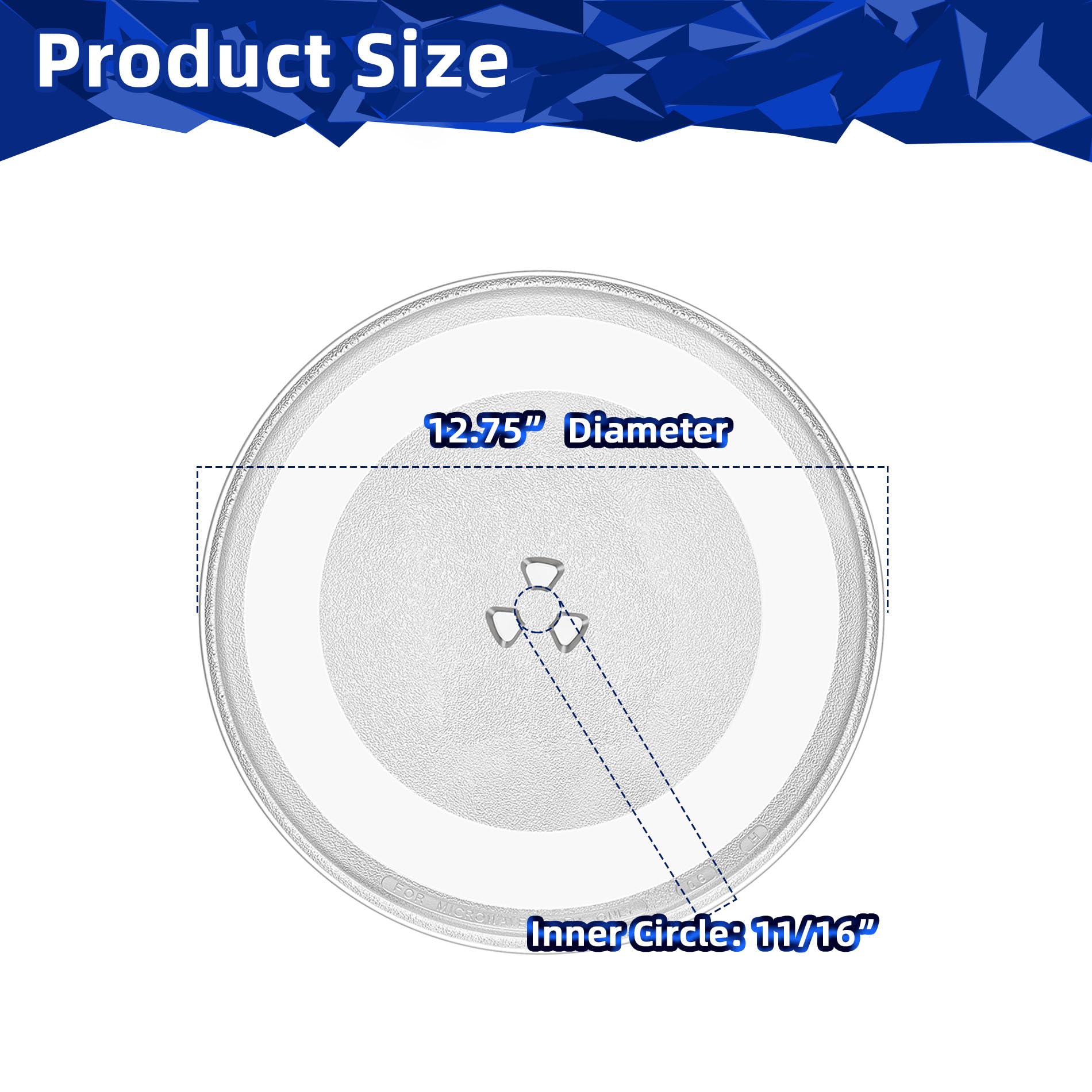 Morefalife 12-3/4'' Microwave Glass Plate Compatible With Ge Wb49X10129 Wb49X10067 Wb39X0082 Replacement For 12.75 Inch Lg Micro