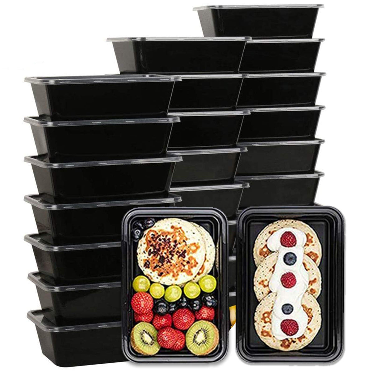 Aifusi 50 Pack Meal Prep Container, Disposable Lunch Box, Food Storage Washable Containers With Lids, Reusable Plastic Bento Box