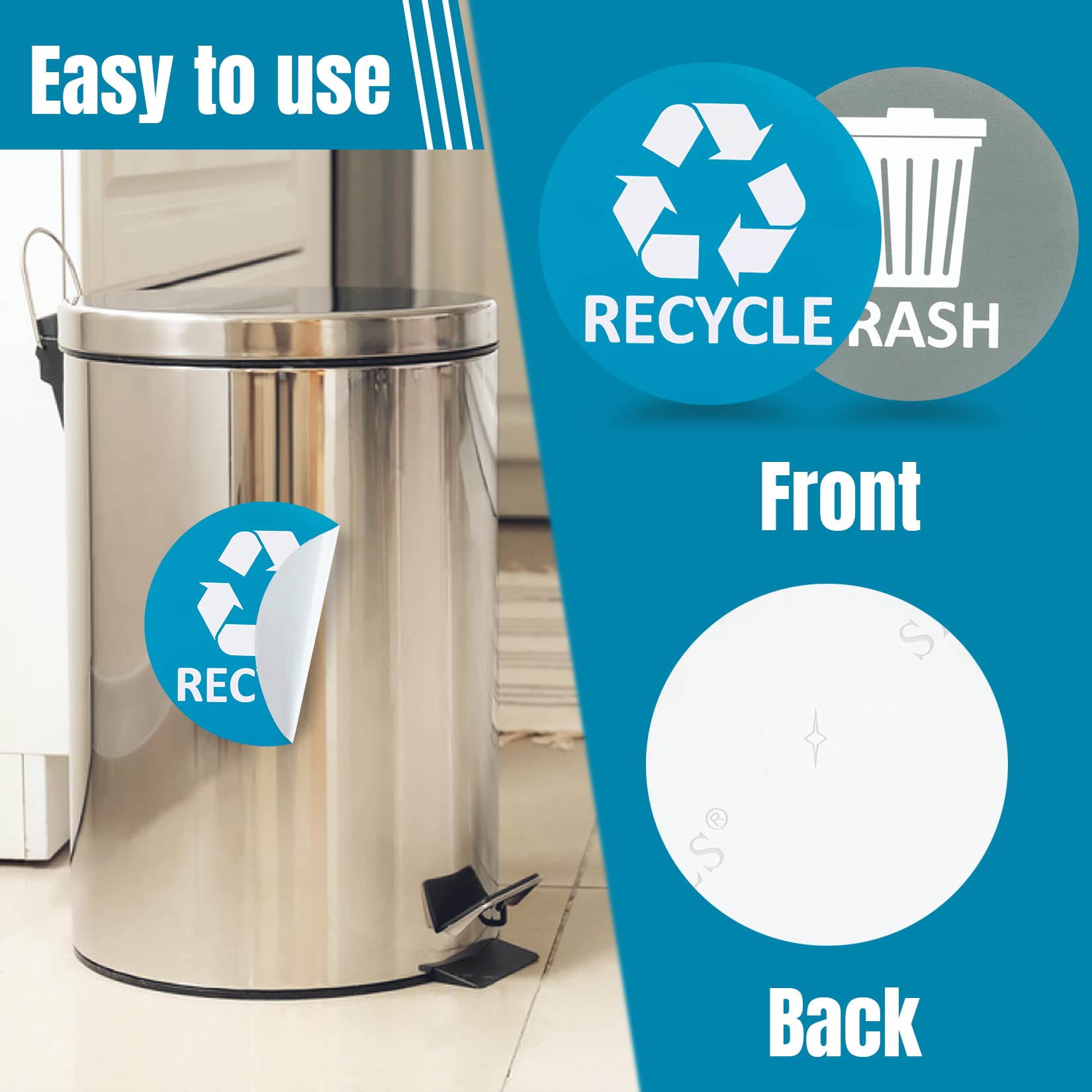 Sukh 6 Pack Recycle Sticker For Trash Can Large Sign Garbage Recycling Sticker Reuse Recycle Vinyl Perfect For Kitchen Necessity