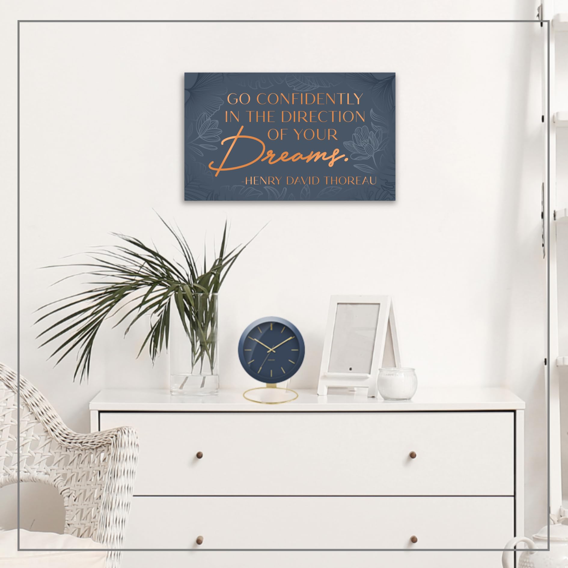 Inspirational Wall Art Poster For Bedroom, Office, Living Room - Framed Canvas - 10 X 16.5 Inch Motivational Print