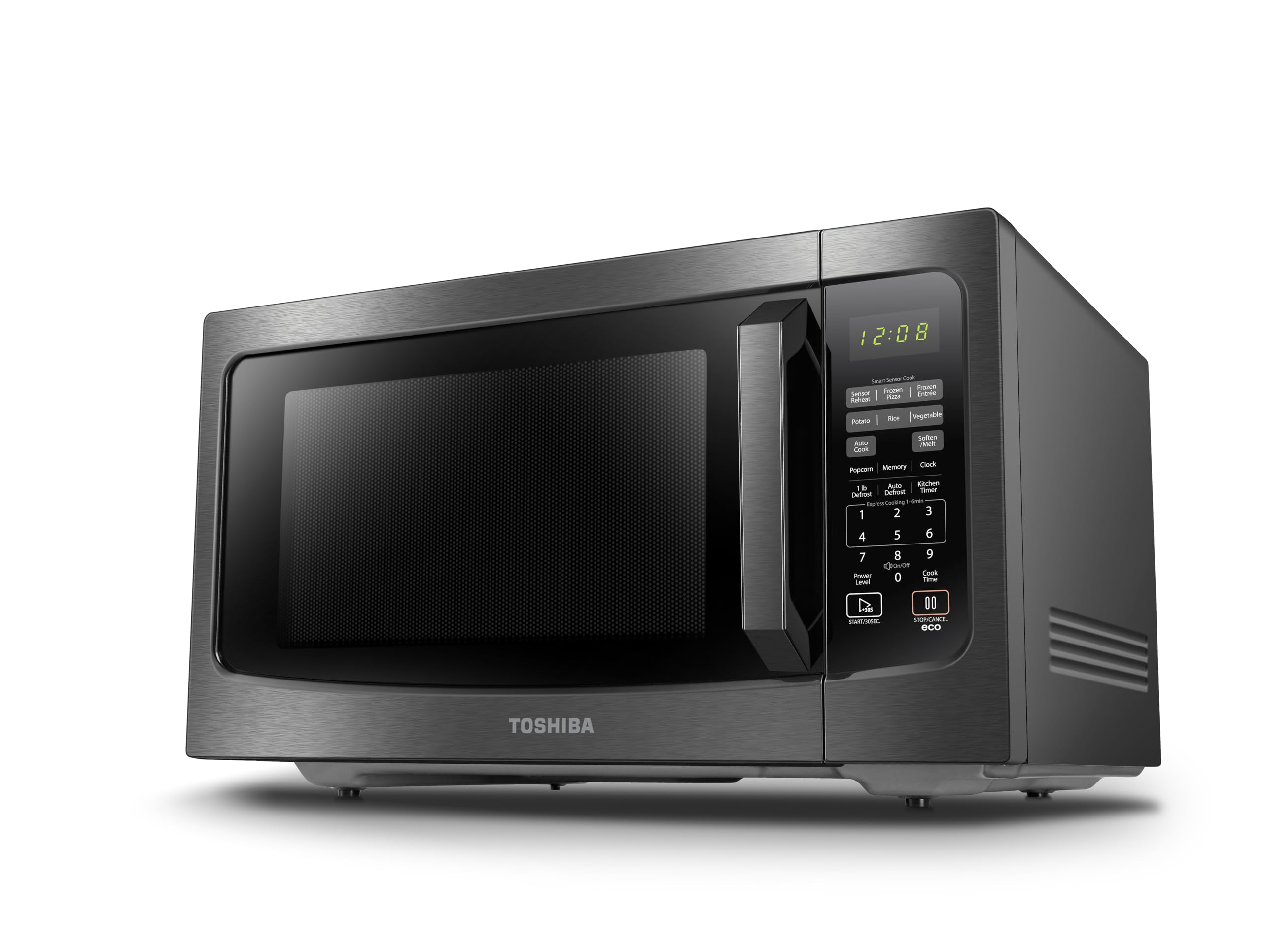 TOSHIBA ML-EM45P(BS) Countertop Microwave Oven with Smart Sensor and Position Memory Turntable, Function, 1.6 Cu.ft 13.6 Removab