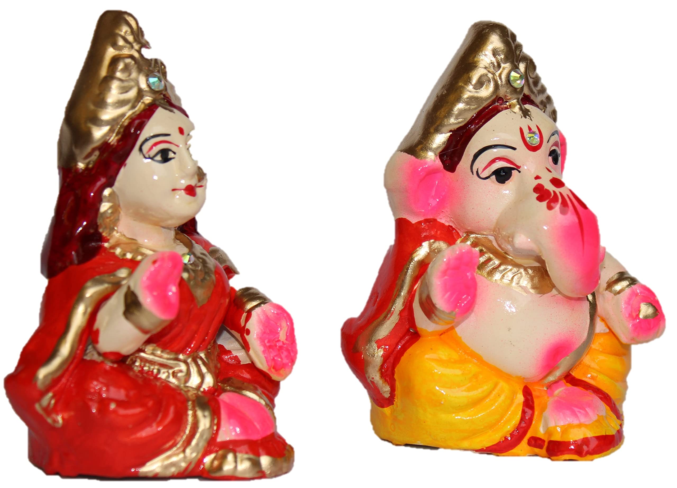 Berrycrave Small Laxmi Ganesh Murti For Diwali Puja Lakshmi Ganapati Murti For Home Office Diwali Puja Religious God | Handmade