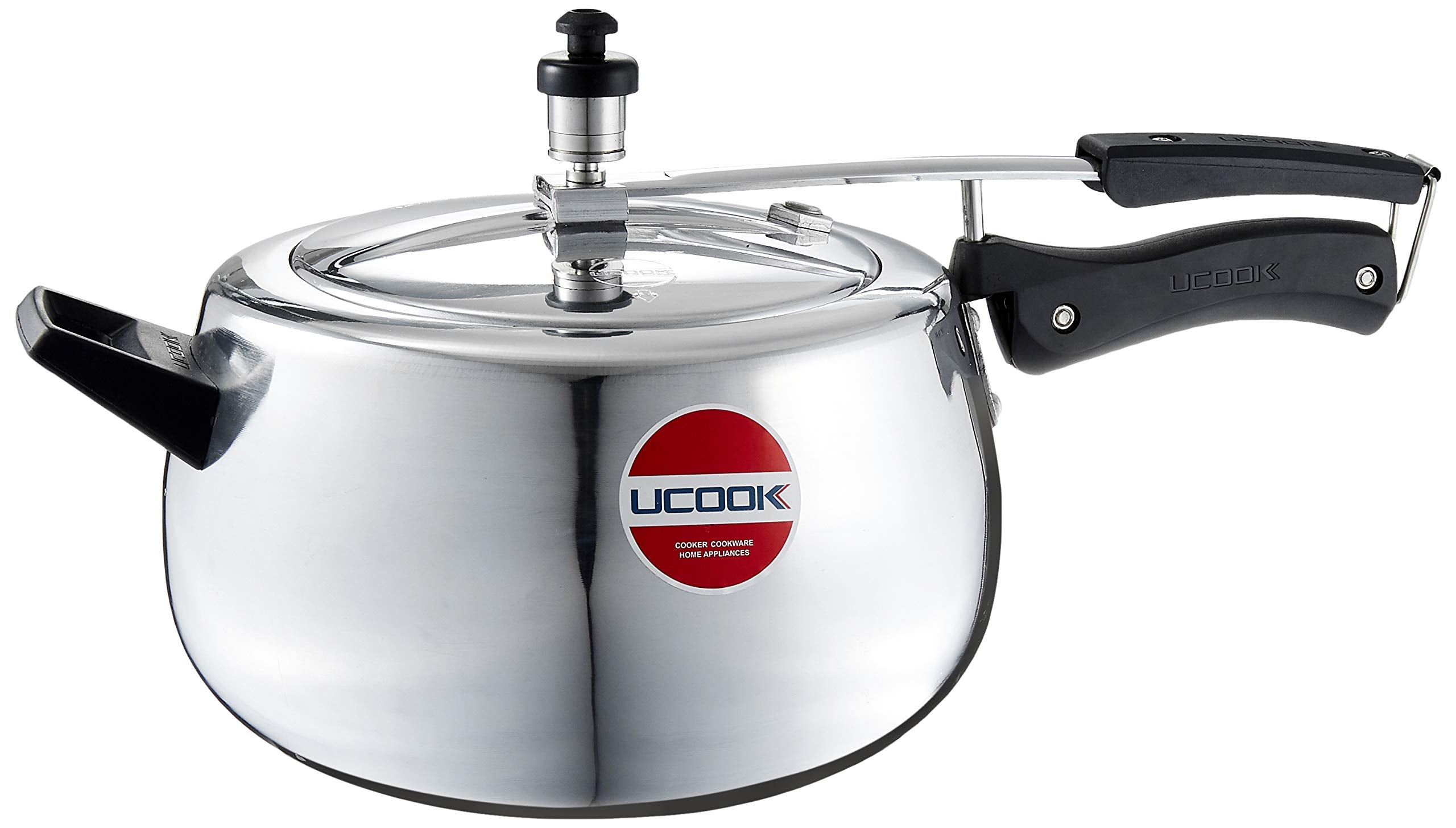 Ucook By United Ekta Group Silvo Plus 5 Litre Bulging Shape Aluminium Inner Lid Induction Pressure Cooker, Silver