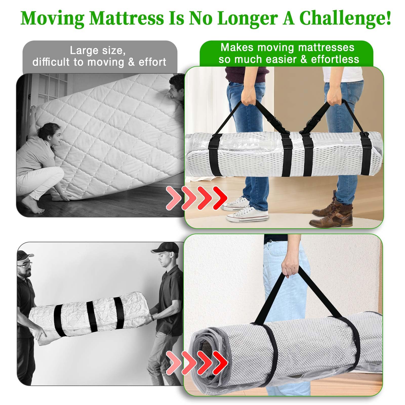 Westale Mattress Vacuum Bag King/California King New Upgraded Straps For Moving Leakproof Double Zip Seal Mattress Compression V