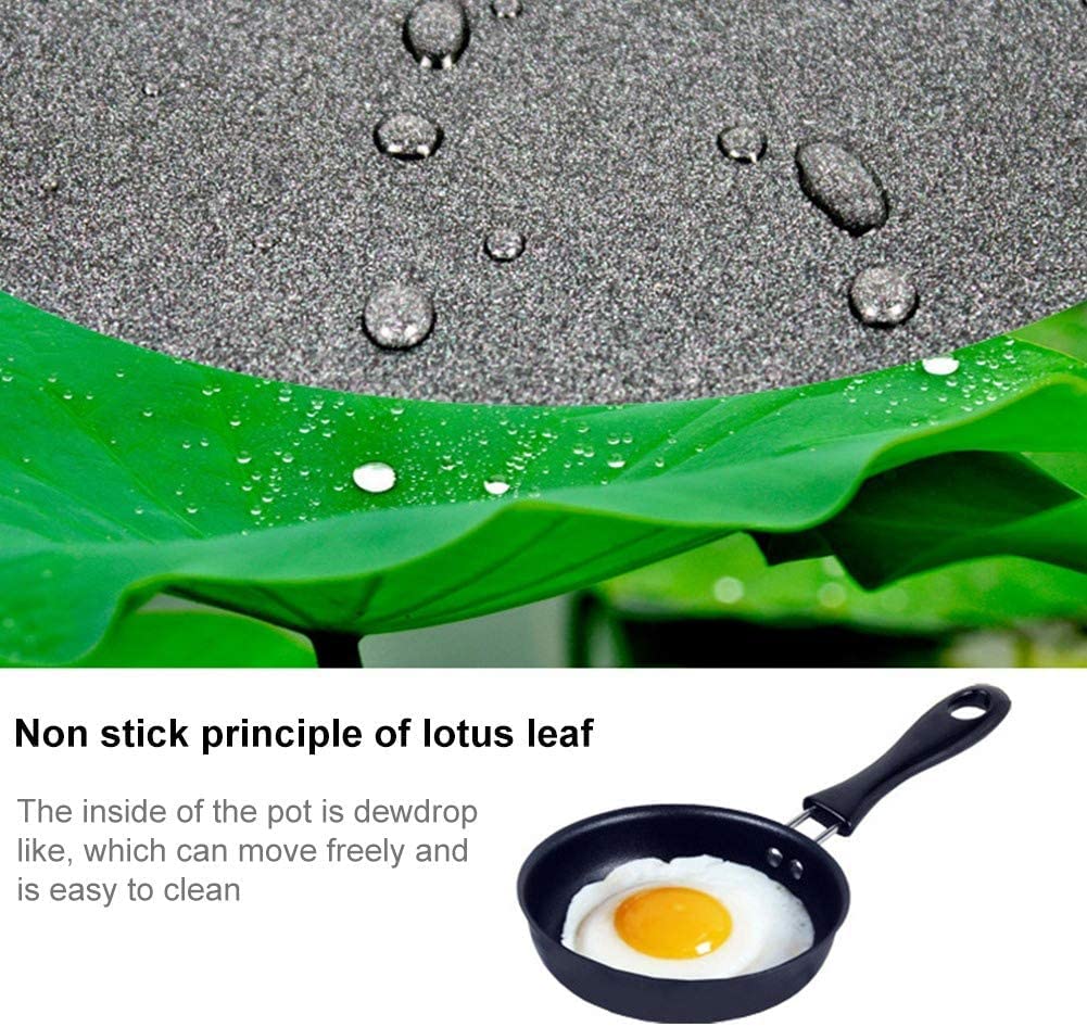Demoyaya One Egg Frying Pan, Mini Induction Frying Eggs Pan, 4.7'' Single Egg Durable Small Pan With Handle Heat Resistant Non S