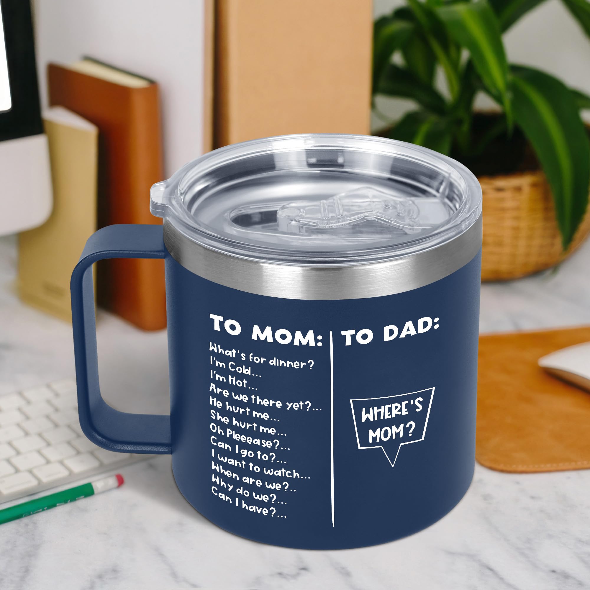 AXIARA Father s Day Gifts for Dad - 14 oz Stainless Steel Insulated Coffee Mug with Lid - Funny Birthday Gifts for Mom, Dad Birt