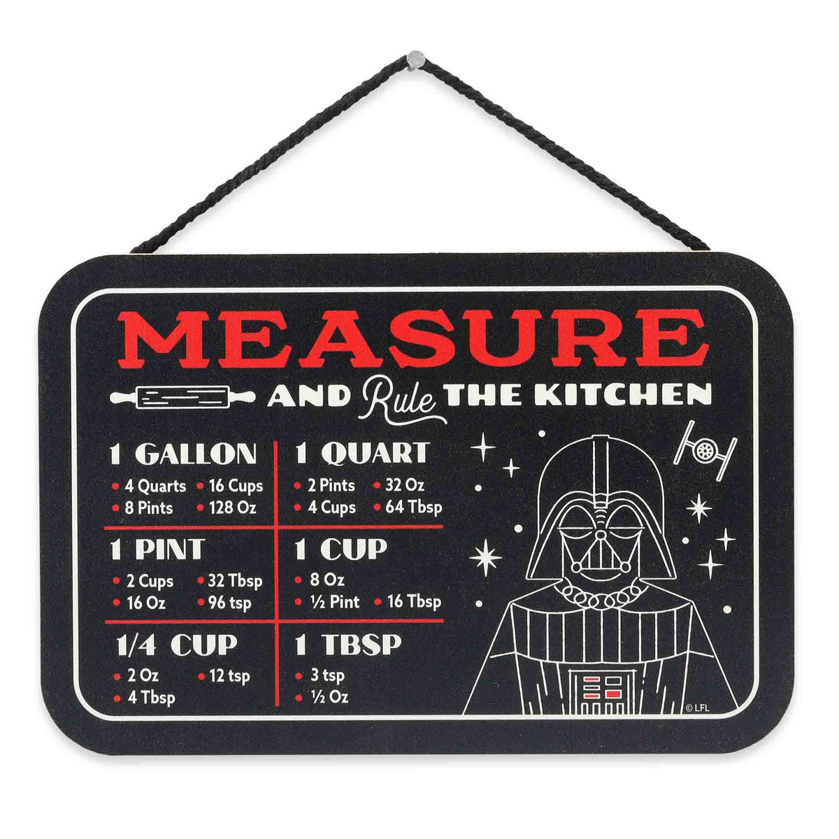 Open Road Brands Disney Star Wars Darth Vader Hanging Wood Measuring S ...