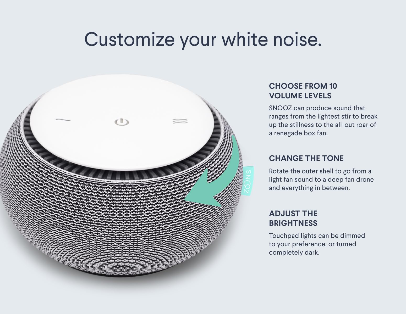 SNOOZ Smart White Noise Machine - Real Fan, Non-Looping Sleep Aid, Portable, 1 Count, Cloud Color, Lightweight Materials