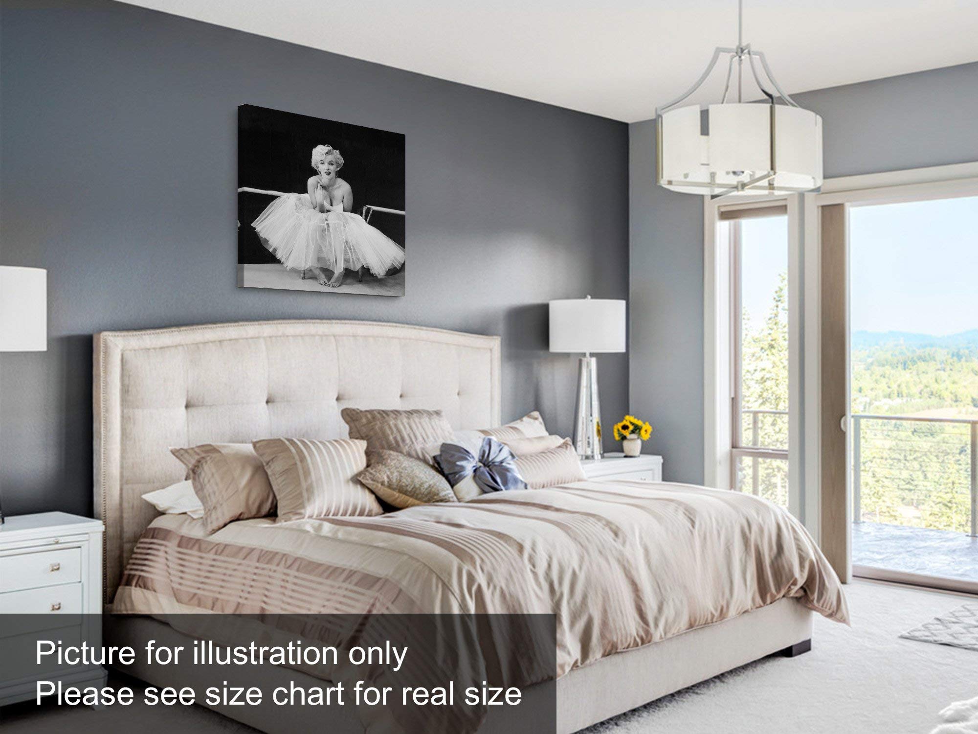 Niwo Art-Marilyn Monroe C, Classic Movie Stars Canvas Wall Art Home Decor,Stretched Ready To Hang (24''X24''X3/4'')