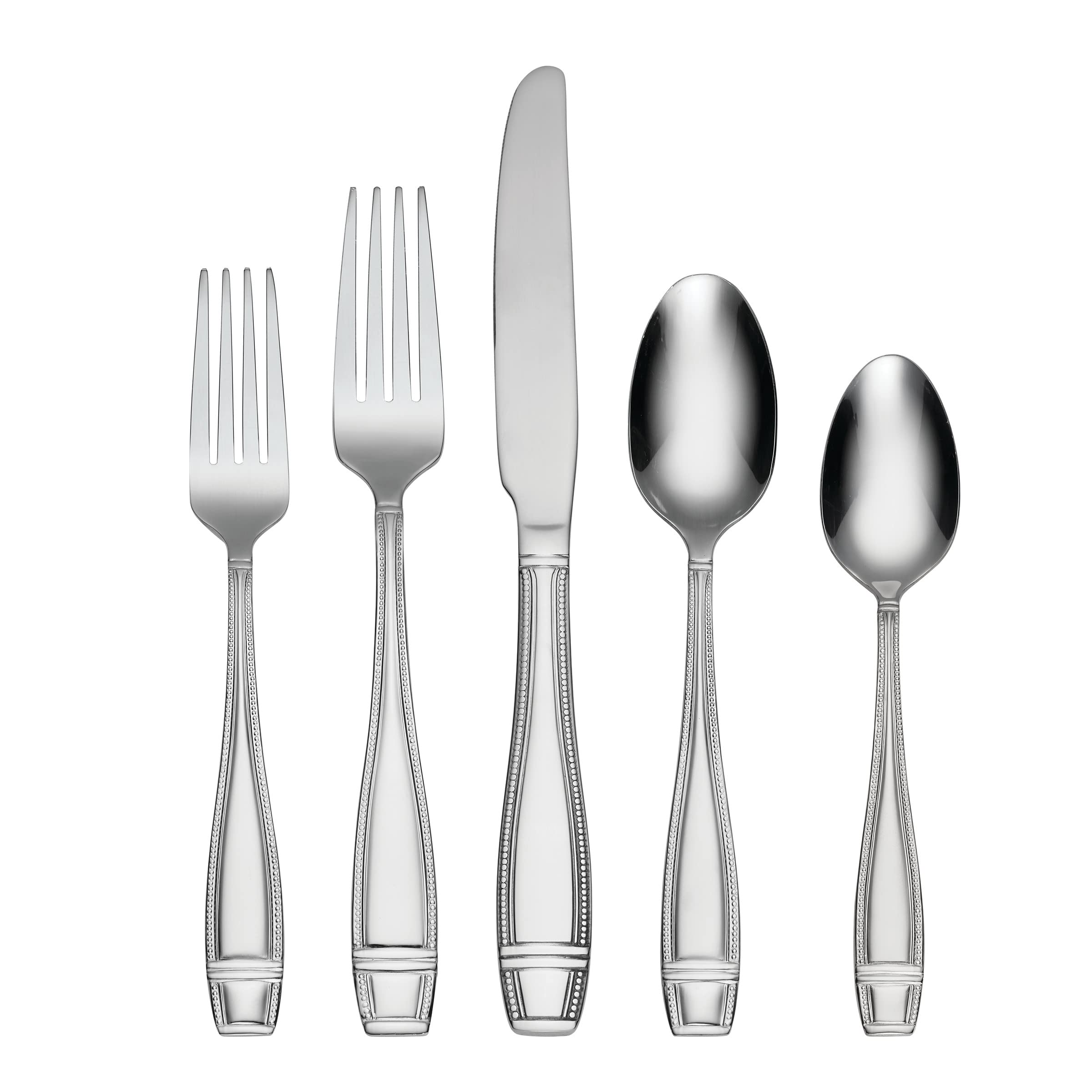 Oneida Ellis 42 Piece Everyday Flatware, Service For 8 18/0 Stainless Steel, Silverware Set