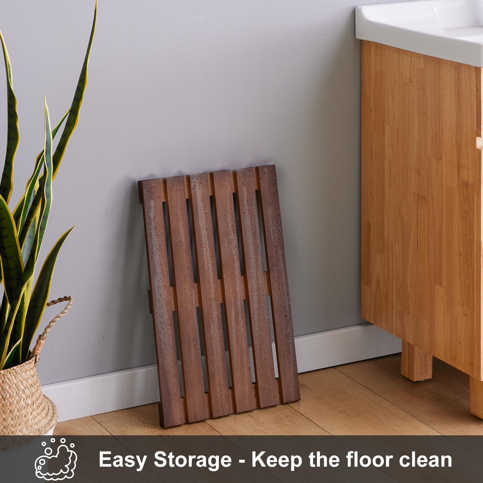 Bath Mat For Shower, Wooden Floor Mat For Bathroom,Non-Slip | Heavy Duty, Shower Mat For Indoor Outdoor