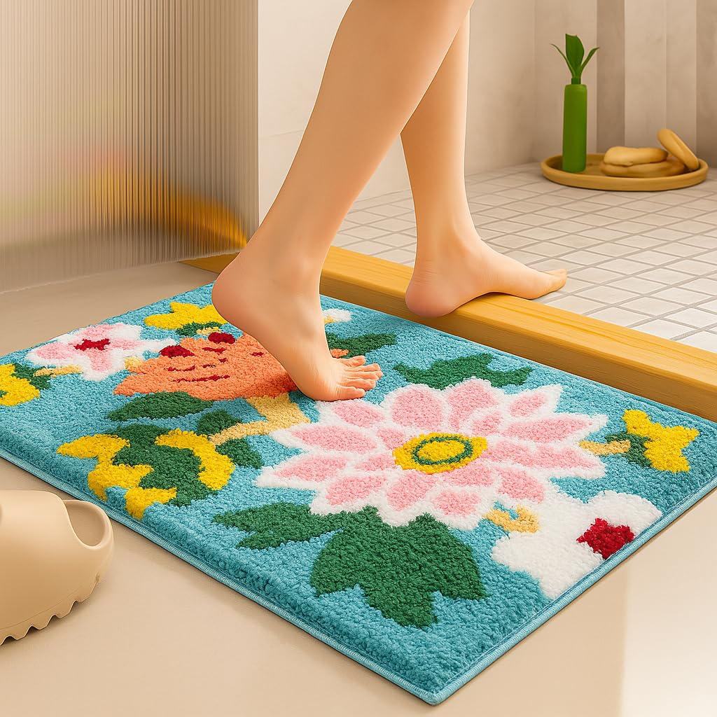Roseate Nature Super Soft (40X60 Cm) Microfibre 2000 Gsm Bath Mat Super Absorbent Anti Skid Door Mats For Home/Bathroom/Bedroom/