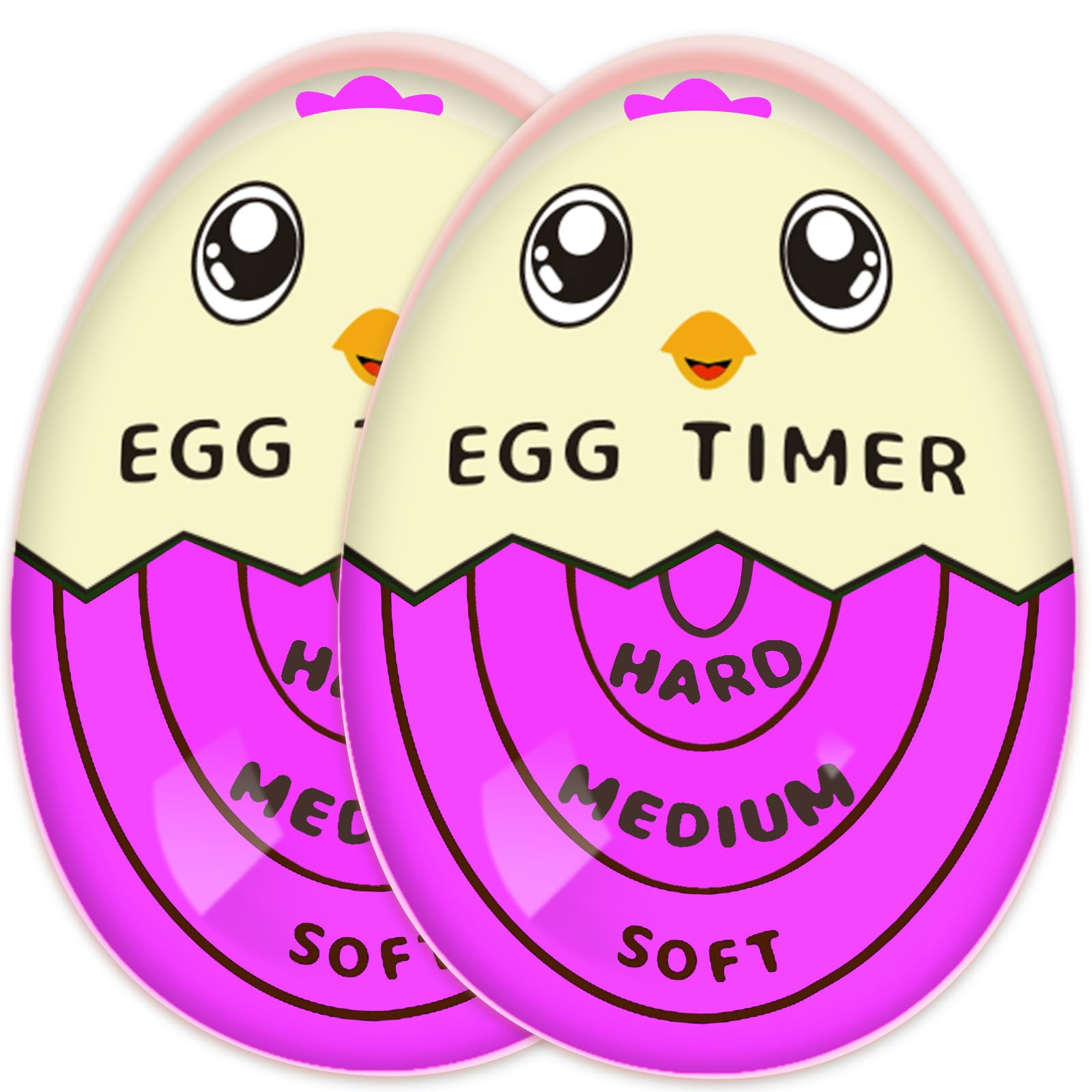Lasubst Egg Timer for Boiling Eggs That Changes Color When Done, Purple, Pack of 2