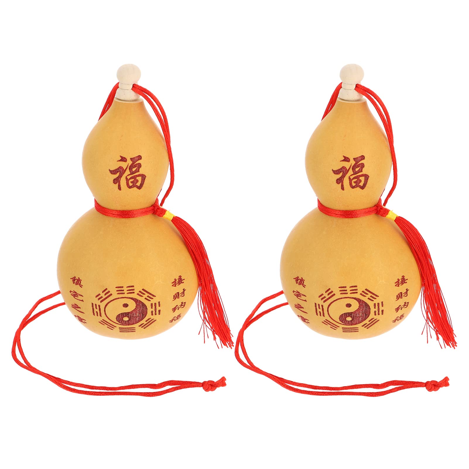 BESPORTBLE Feng Shui Wu Lou Feng Shui 2pcs Gourd Statue Traditional Chinese Gourd Gourd Hu Lu Decor for Home Office Feng ShuiDec