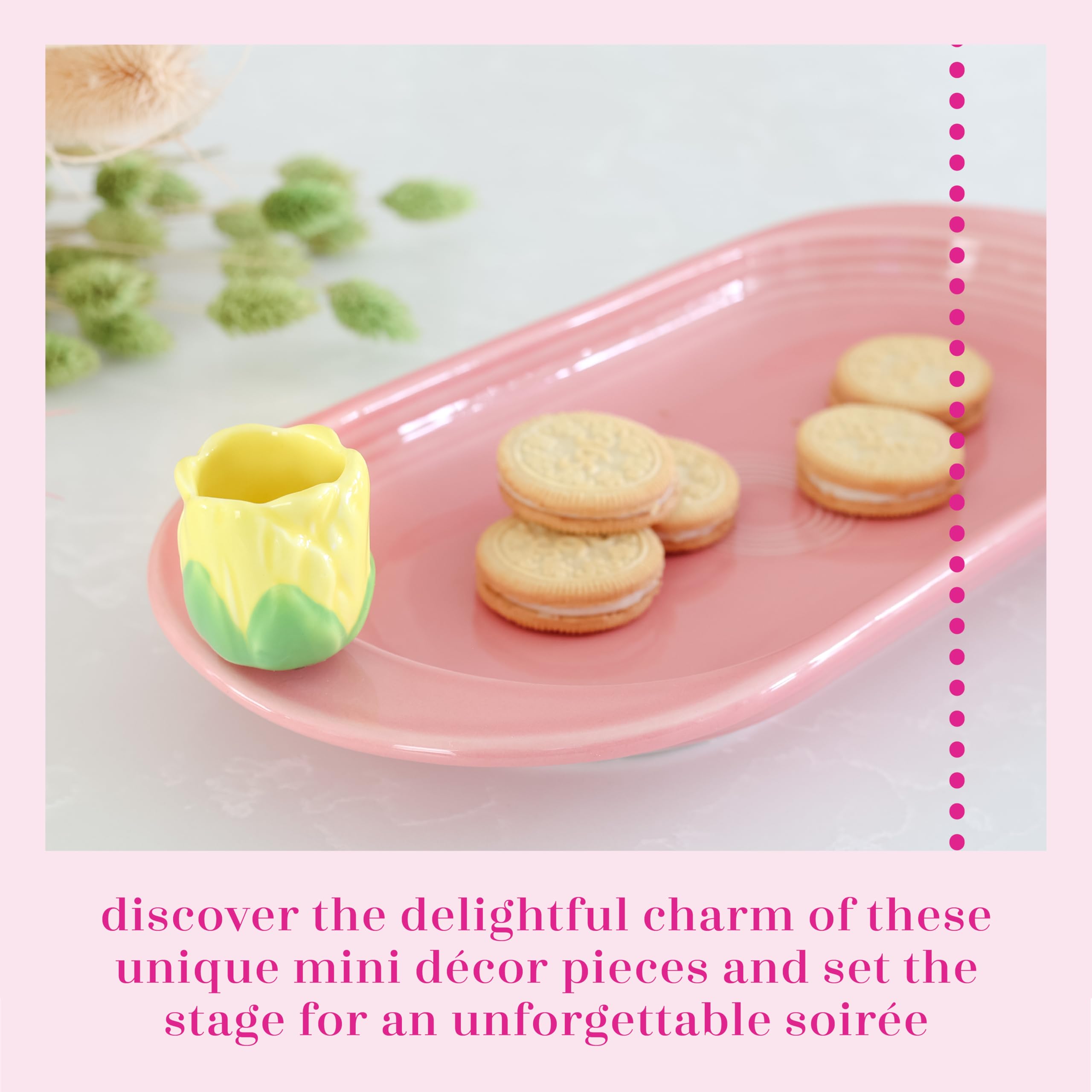 Nora Fleming Hand-Painted Mini: Tiptoe Thru 'Em (Yellow Tulip) A180
