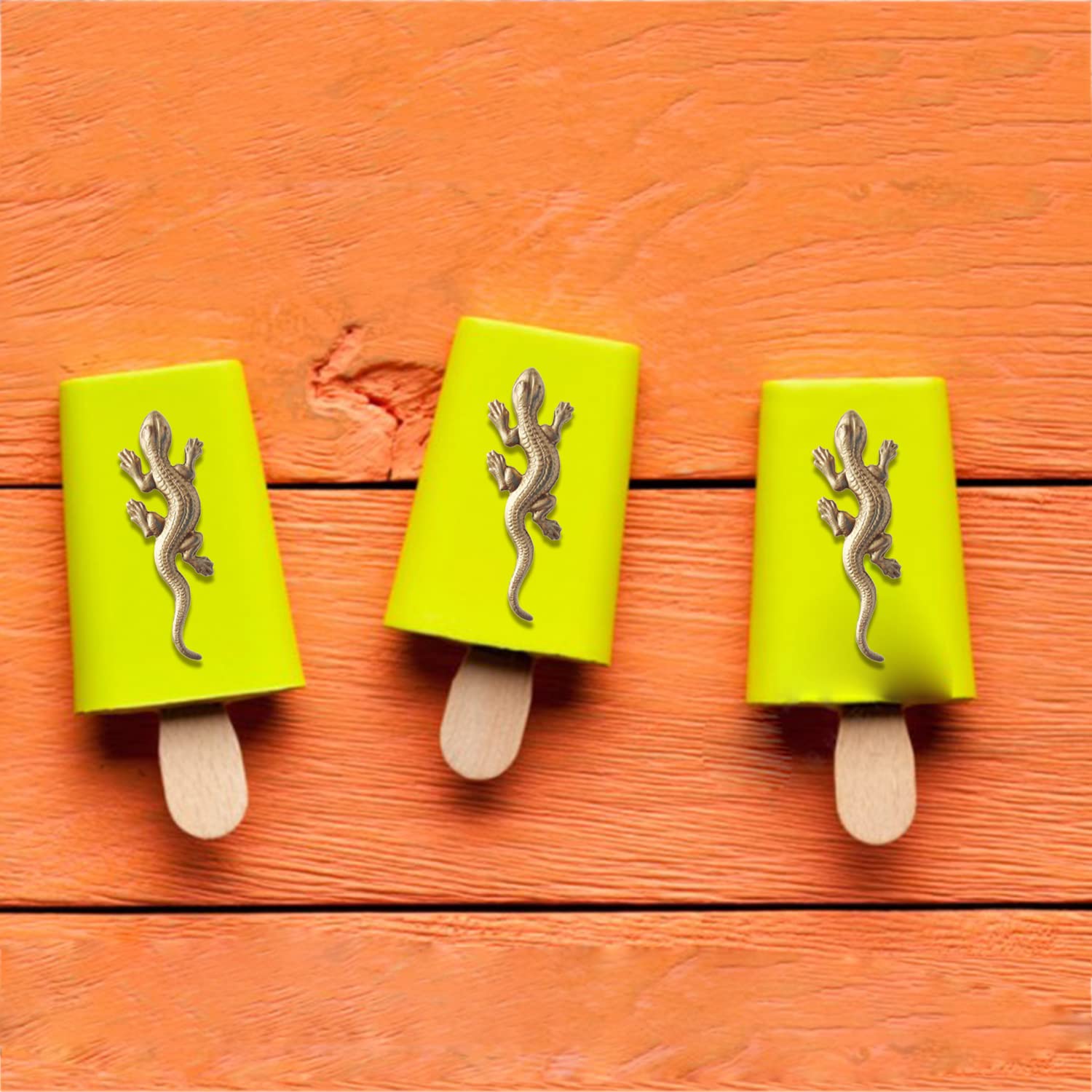 Mujiang 3D Lizard Gecko Fondant Mold Silicone Molds For Chocolate Candy Baking Resin Clay Cake Decorating Set Of 3
