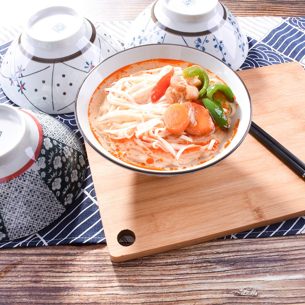 Cerficer Ramen Bowls Noodle Bowls Soup Bowls 7.5 Inch High Bowls For For Ramen Cereal Soup Pho Udon Asian Noodles Deep Noodle Se