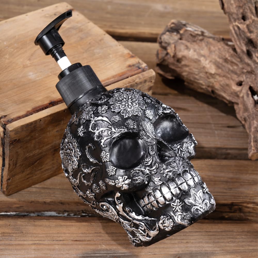 Skull Soap Dispenser With Rust Proof Pump, Refillable Liquid Hand Lotion Bottle For Bathroom, Bedroom And Kitchen(New Upgrade ).
